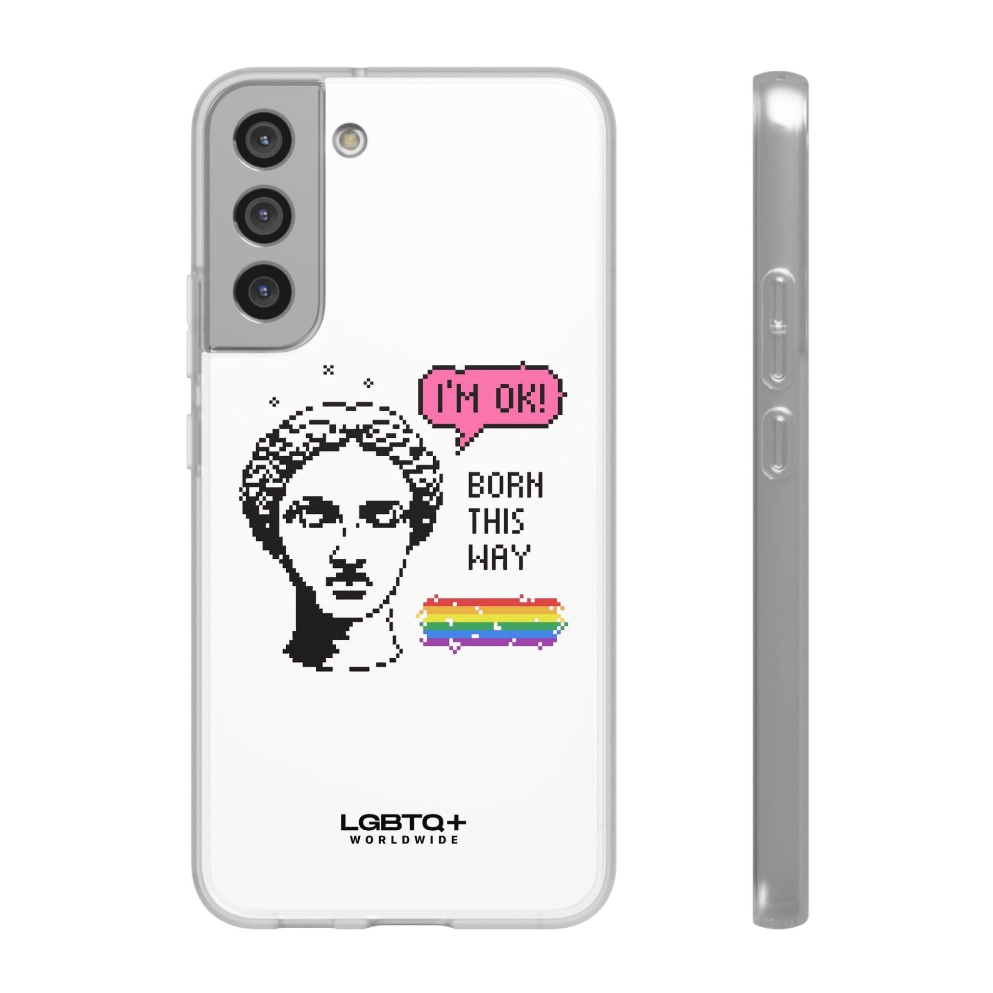 LGBTQWorldwide - ,,BORN THIS WAY" Flexible Handyhülle Accessories, Case, iPhone, iPhone Cases, Phone accessory, Phone Cases, Samsung Cases, silikon, Valentine's Day promotion lgbtq Bekleidung Accessoires unisex Zubehör