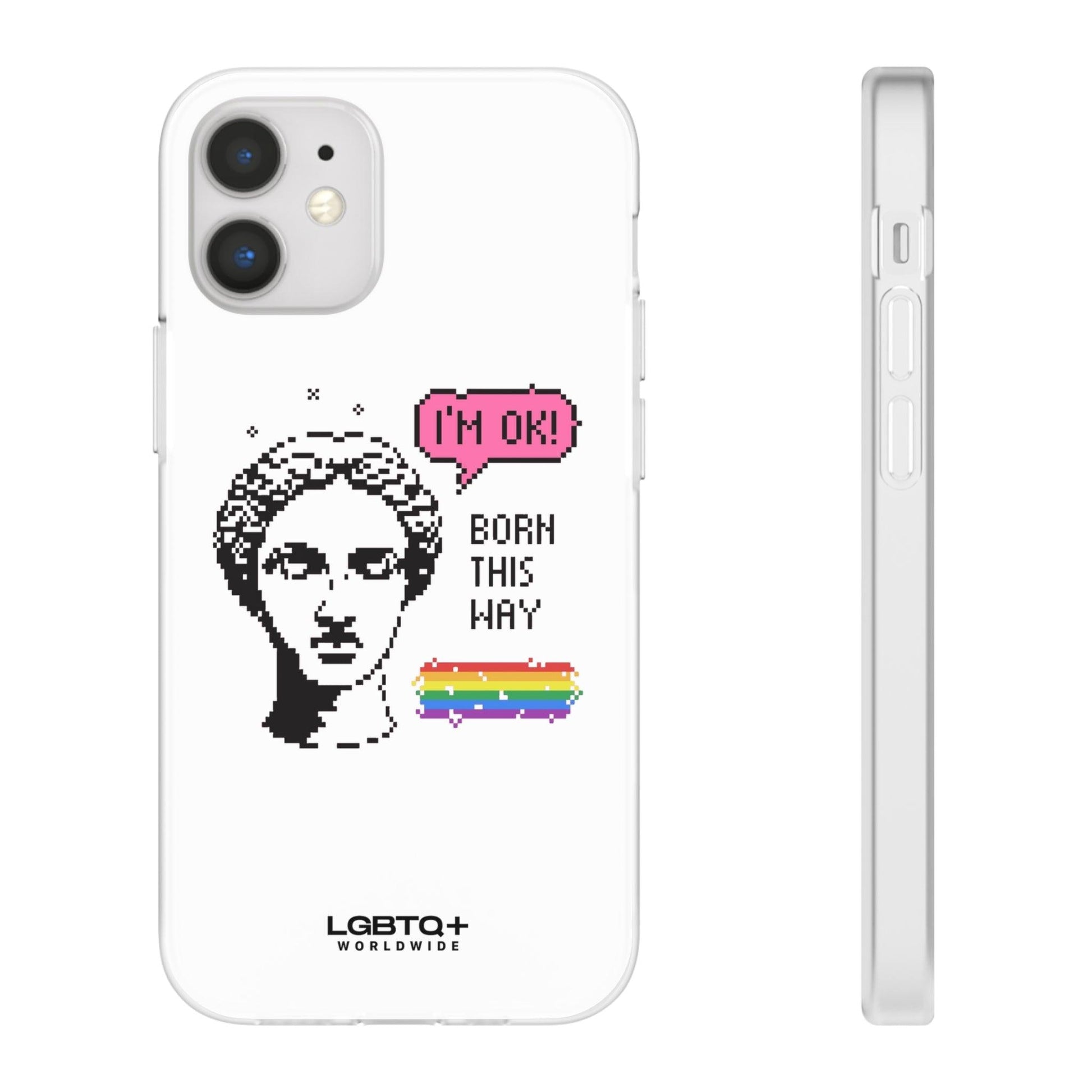 LGBTQWorldwide - ,,BORN THIS WAY" Flexible Handyhülle Accessories, Case, iPhone, iPhone Cases, Phone accessory, Phone Cases, Samsung Cases, silikon, Valentine's Day promotion lgbtq Bekleidung Accessoires unisex Zubehör