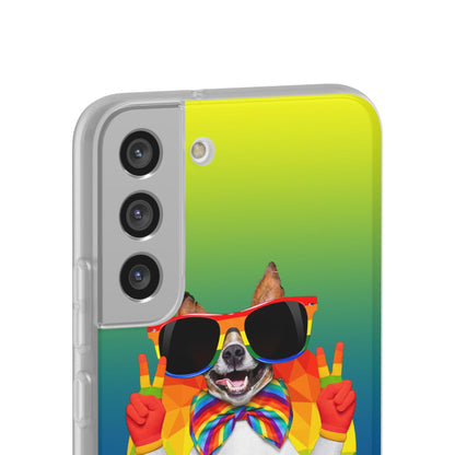 LGBTQWorldwide - ,,GLÜCKLICHER HUND" Flexible Handyhülle Accessories, Case, iPhone, iPhone Cases, Phone accessory, Phone Cases, Samsung Cases, silikon, Valentine's Day promotion lgbtq Bekleidung Accessoires unisex Zubehör