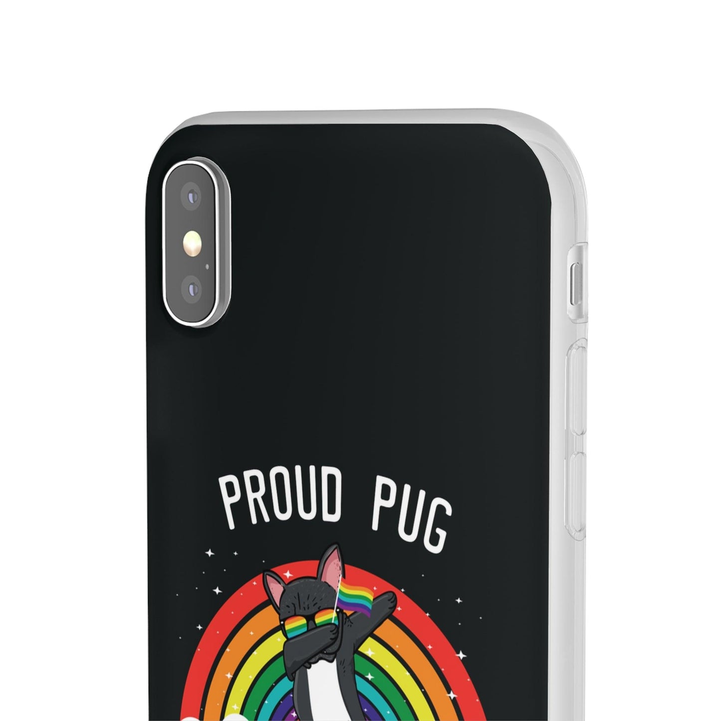 LGBTQWorldwide - ,,PROUD PUG" Flexible Handyhülle Accessories, Case, iPhone, iPhone Cases, Phone accessory, Phone Cases, Samsung Cases, silikon, Valentine's Day promotion lgbtq Bekleidung Accessoires unisex Zubehör