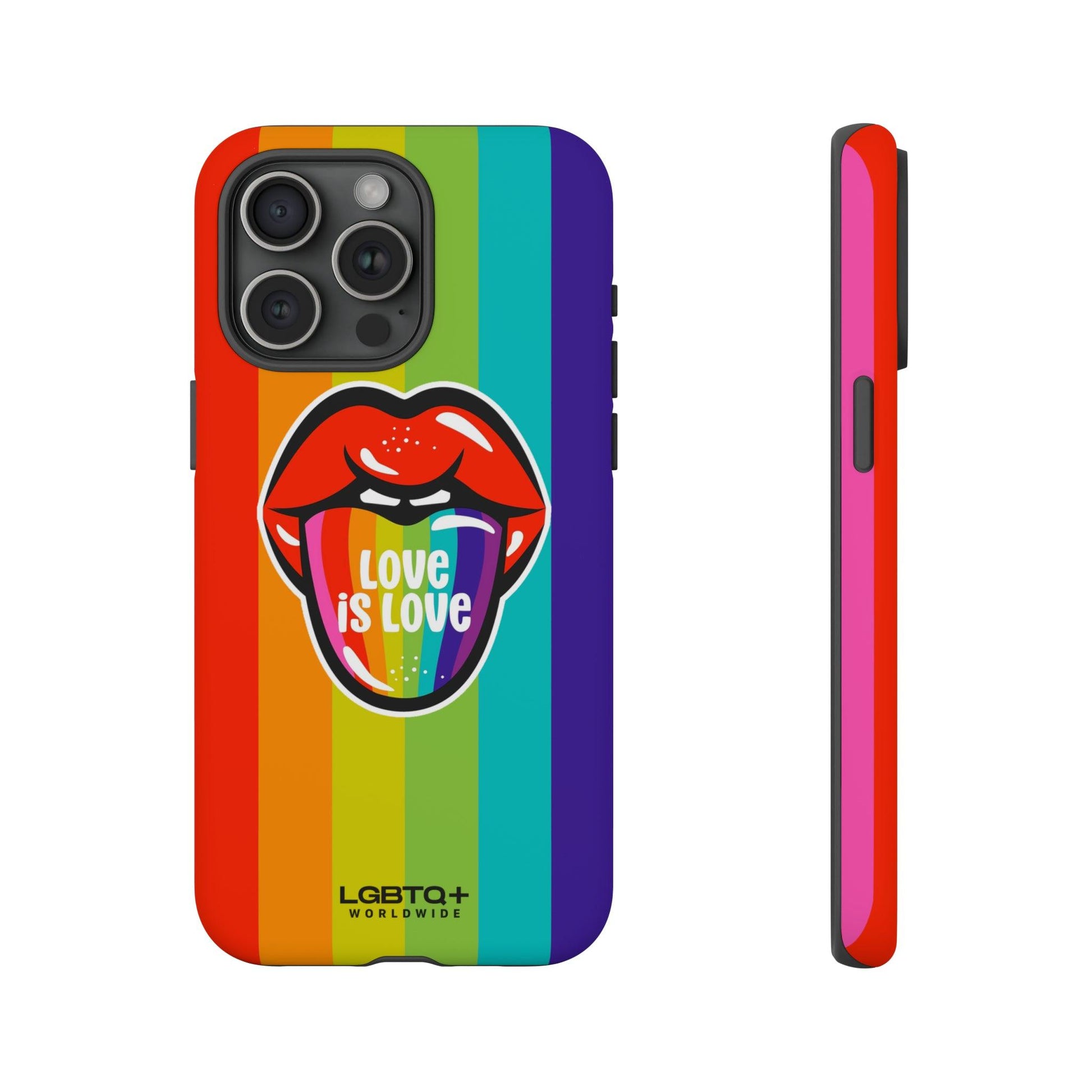 LGBTQWorldwide - ,,LIEBES ZUNGE" Doppelgehäuse Handyhülle Accessories, Glossy, iPhone Cases, Matte, Phone accessory, Phone Cases, Samsung Cases, Thermo, Valentine's Day Picks lgbtq Bekleidung Accessoires unisex Zubehör