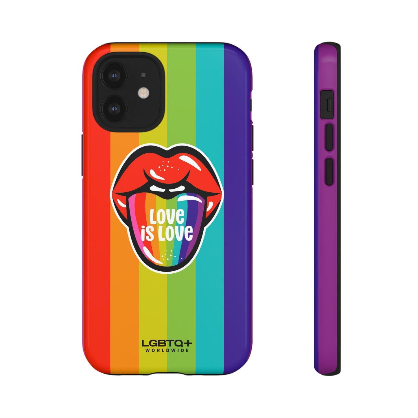 LGBTQWorldwide - ,,LIEBES ZUNGE" Doppelgehäuse Handyhülle Accessories, Glossy, iPhone Cases, Matte, Phone accessory, Phone Cases, Samsung Cases, Thermo, Valentine's Day Picks lgbtq Bekleidung Accessoires unisex Zubehör