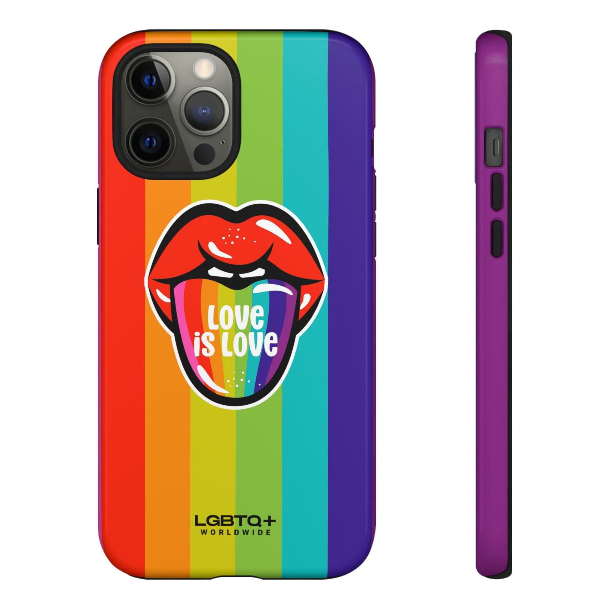 LGBTQWorldwide - ,,LIEBES ZUNGE" Doppelgehäuse Handyhülle Accessories, Glossy, iPhone Cases, Matte, Phone accessory, Phone Cases, Samsung Cases, Thermo, Valentine's Day Picks lgbtq Bekleidung Accessoires unisex Zubehör