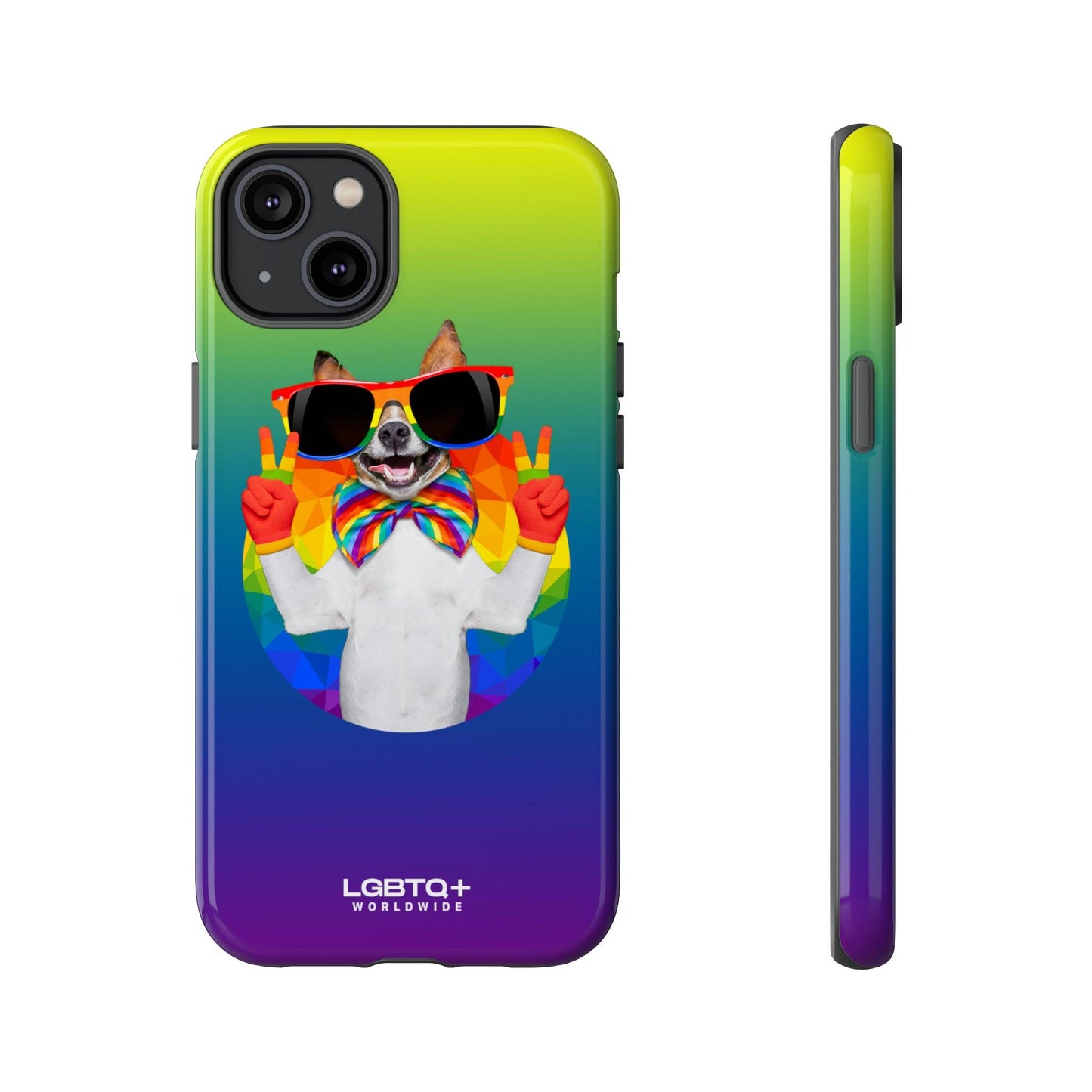 LGBTQWorldwide - ,,GLÜCKLICHER HUND" Doppelgehäuse Handyhülle Accessories, Glossy, iPhone Cases, Matte, Phone accessory, Phone Cases, Samsung Cases, Thermo, Valentine's Day Picks lgbtq Bekleidung Accessoires unisex Zubehör