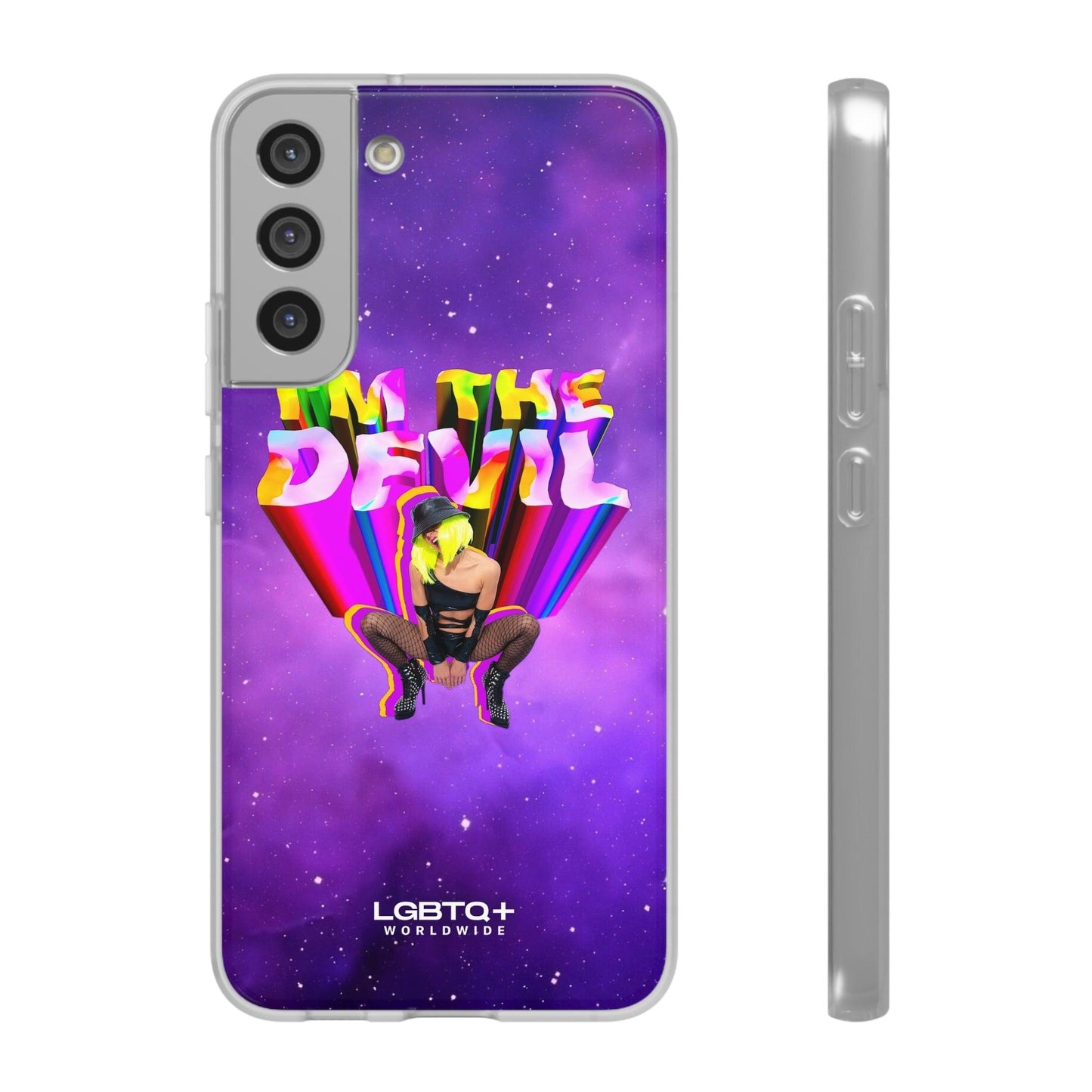 LGBTQWorldwide - ,,I AM THE DEVIL" Flexible Handyhülle Accessories, Case, iPhone, iPhone Cases, Phone accessory, Phone Cases, Samsung Cases, silikon, Valentine's Day promotion lgbtq Bekleidung Accessoires unisex Zubehör