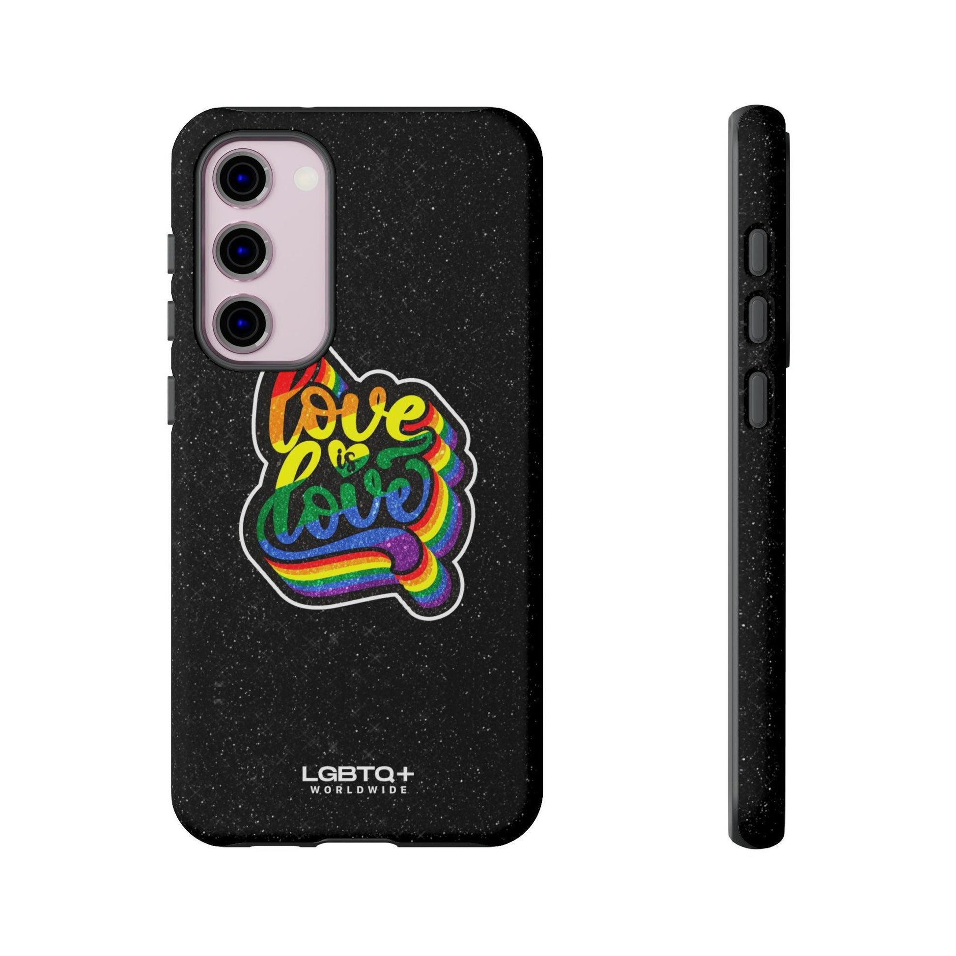 LGBTQWorldwide - ,,LOVE IS LOVE" Doppelgehäuse Handyhülle Accessories, Glossy, iPhone Cases, Matte, Phone accessory, Phone Cases, Samsung Cases, Thermo, Valentine's Day Picks lgbtq Bekleidung Accessoires unisex Zubehör