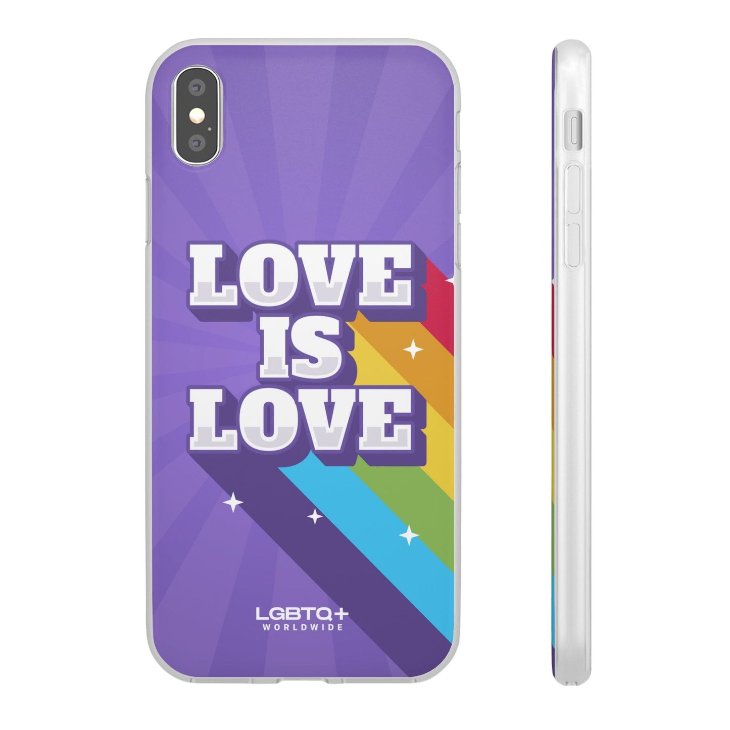 LGBTQWorldwide - ,,LOVE IS LOVE" Flexible Handyhülle Accessories, Case, iPhone, iPhone Cases, Phone accessory, Phone Cases, Samsung Cases, silikon, Valentine's Day promotion lgbtq Bekleidung Accessoires unisex Zubehör