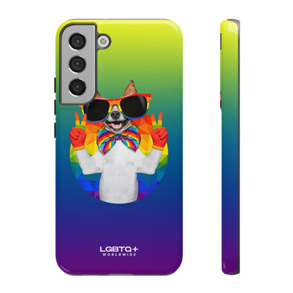 LGBTQWorldwide - ,,GLÜCKLICHER HUND" Doppelgehäuse Handyhülle Accessories, Glossy, iPhone Cases, Matte, Phone accessory, Phone Cases, Samsung Cases, Thermo, Valentine's Day Picks lgbtq Bekleidung Accessoires unisex Zubehör