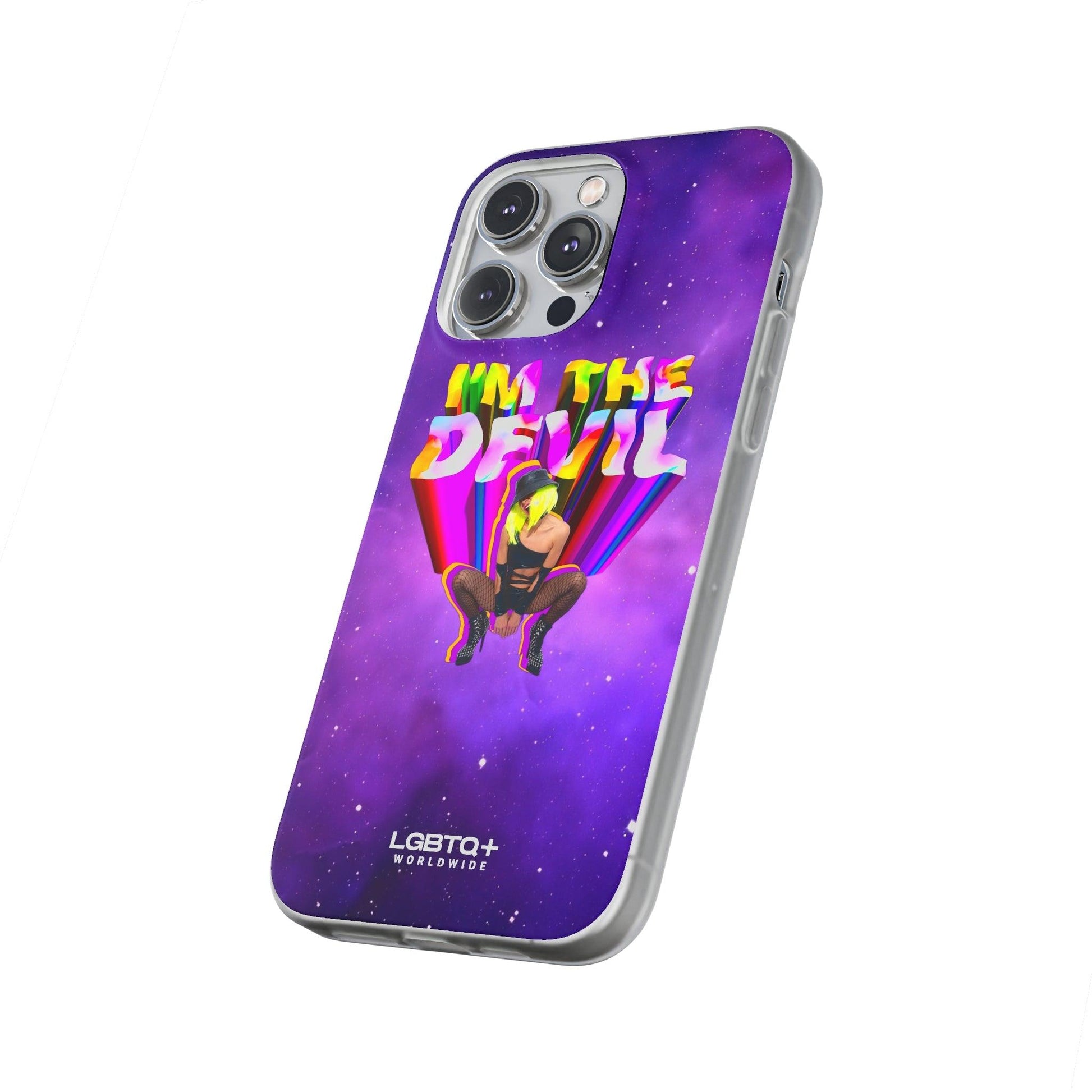 LGBTQWorldwide - ,,I AM THE DEVIL" Flexible Handyhülle Accessories, Case, iPhone, iPhone Cases, Phone accessory, Phone Cases, Samsung Cases, silikon, Valentine's Day promotion lgbtq Bekleidung Accessoires unisex Zubehör