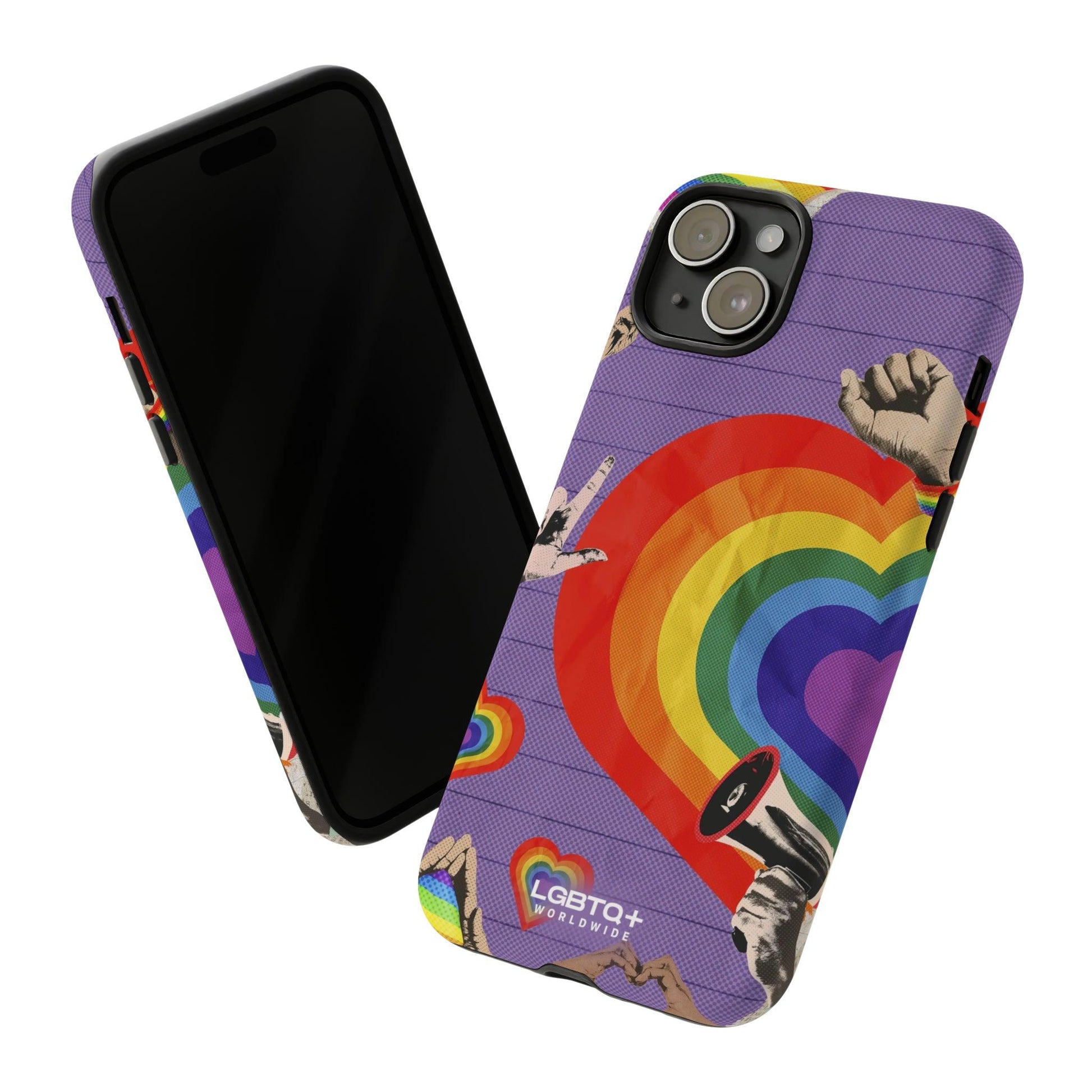 LGBTQWorldwide - ,,REGENBOGEN HERZ" Doppelgehäuse Handyhülle Accessories, Glossy, iPhone Cases, Matte, Phone accessory, Phone Cases, Samsung Cases, Thermo, Valentine's Day Picks lgbtq Bekleidung Accessoires unisex Zubehör