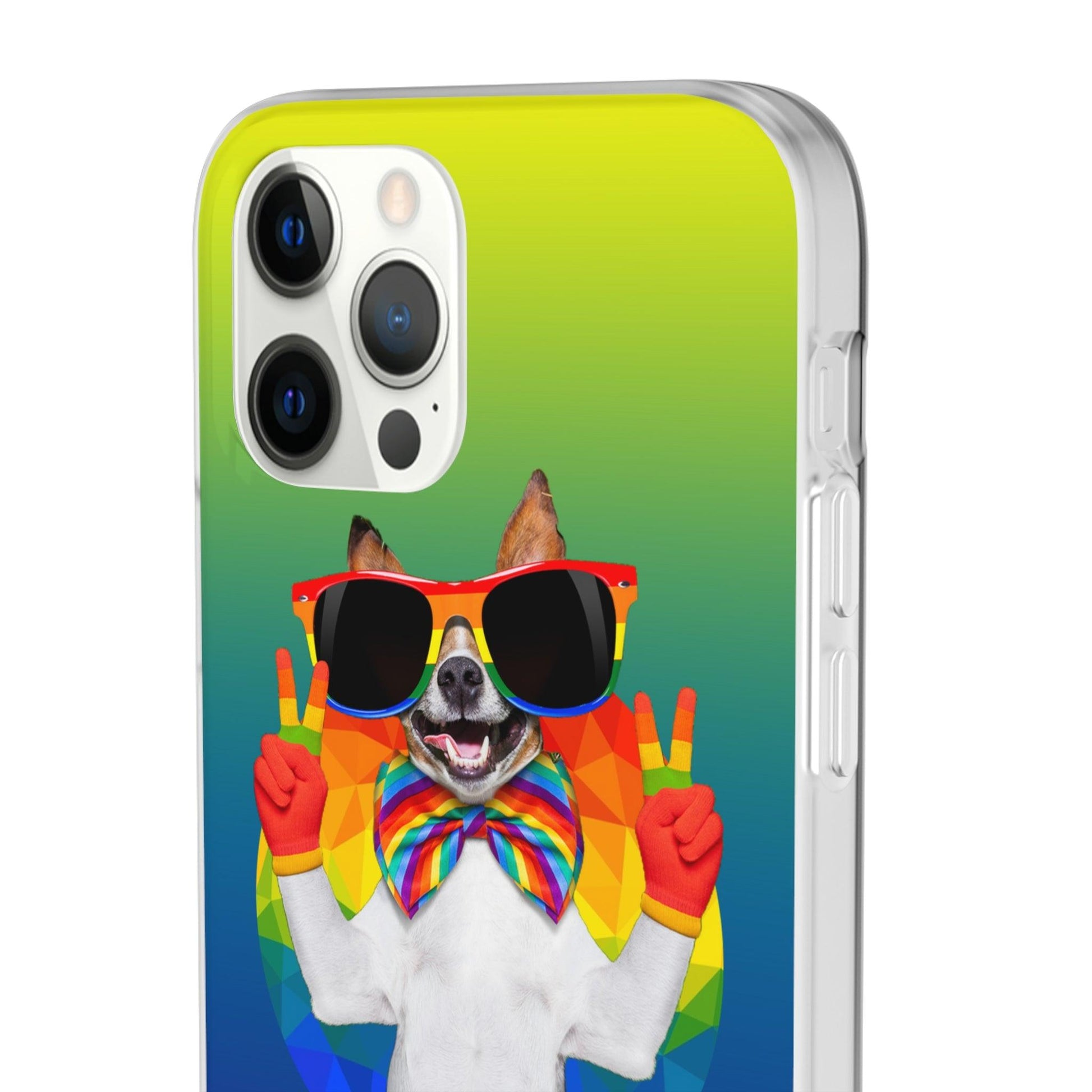 LGBTQWorldwide - ,,GLÜCKLICHER HUND" Flexible Handyhülle Accessories, Case, iPhone, iPhone Cases, Phone accessory, Phone Cases, Samsung Cases, silikon, Valentine's Day promotion lgbtq Bekleidung Accessoires unisex Zubehör