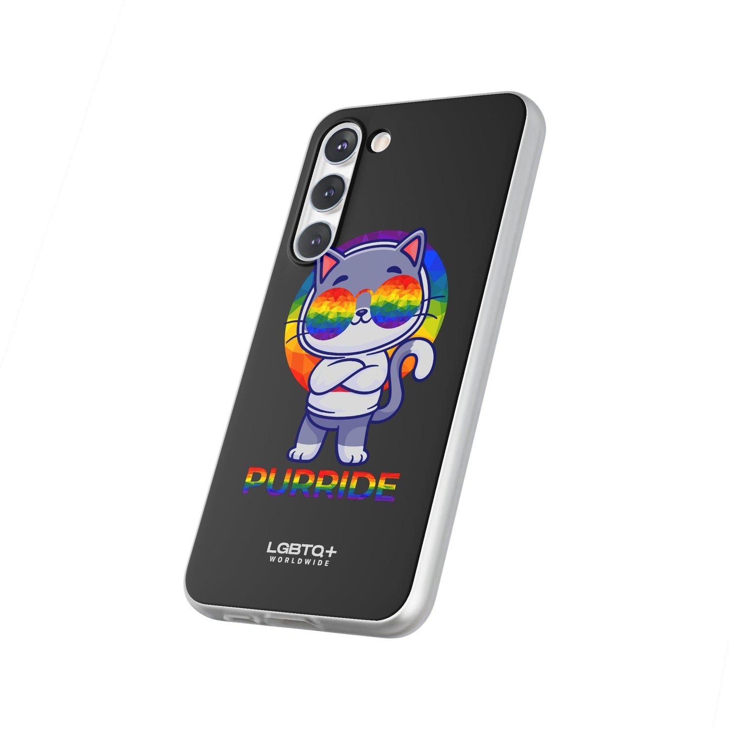 LGBTQWorldwide - ,,PURRIDE" Flexible Handyhülle Accessories, Case, iPhone, iPhone Cases, Phone accessory, Phone Cases, Samsung Cases, silikon, Valentine's Day promotion lgbtq Bekleidung Accessoires unisex Zubehör