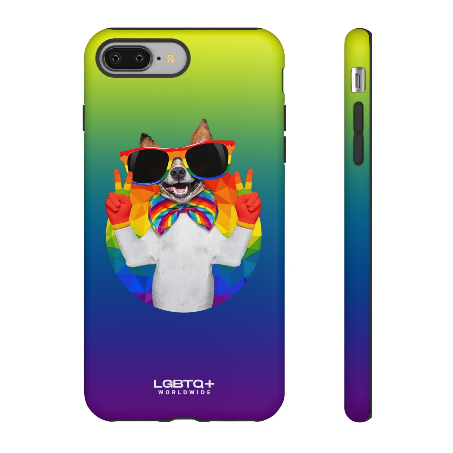 LGBTQWorldwide - ,,GLÜCKLICHER HUND" Doppelgehäuse Handyhülle Accessories, Glossy, iPhone Cases, Matte, Phone accessory, Phone Cases, Samsung Cases, Thermo, Valentine's Day Picks lgbtq Bekleidung Accessoires unisex Zubehör