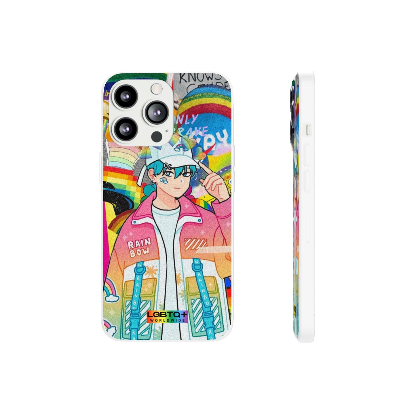 LGBTQWorldwide - ,,REGENBOGEN JUNGE" Flexible Handyhülle Accessories, Case, iPhone, iPhone Cases, Phone accessory, Phone Cases, Samsung Cases, silikon, Valentine's Day promotion lgbtq Bekleidung Accessoires unisex Zubehör