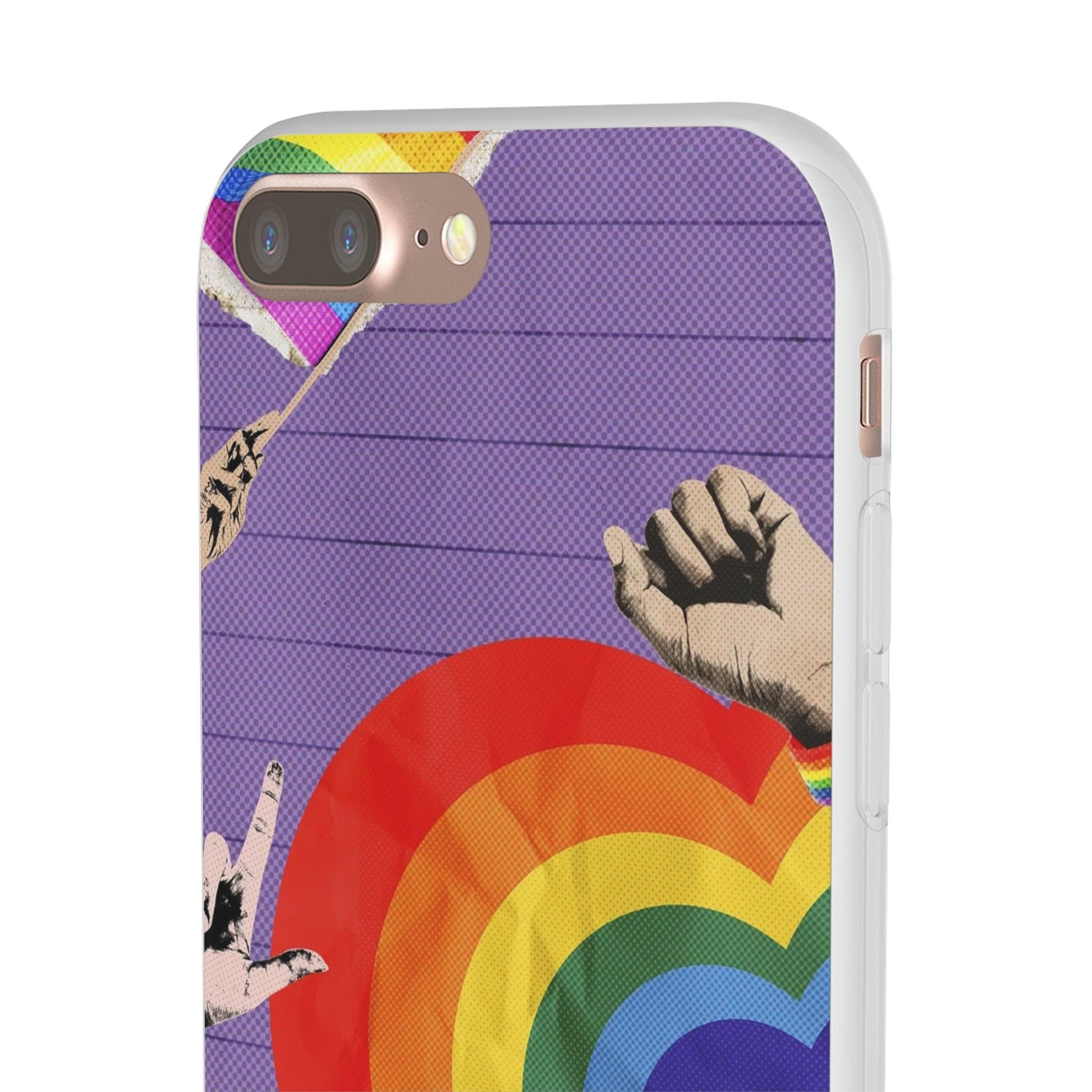 LGBTQWorldwide - ,,REGENBOGEN HERZ" Flexible Handyhülle Accessories, Case, iPhone, iPhone Cases, Phone accessory, Phone Cases, Samsung Cases, silikon, Valentine's Day promotion lgbtq Bekleidung Accessoires unisex Zubehör