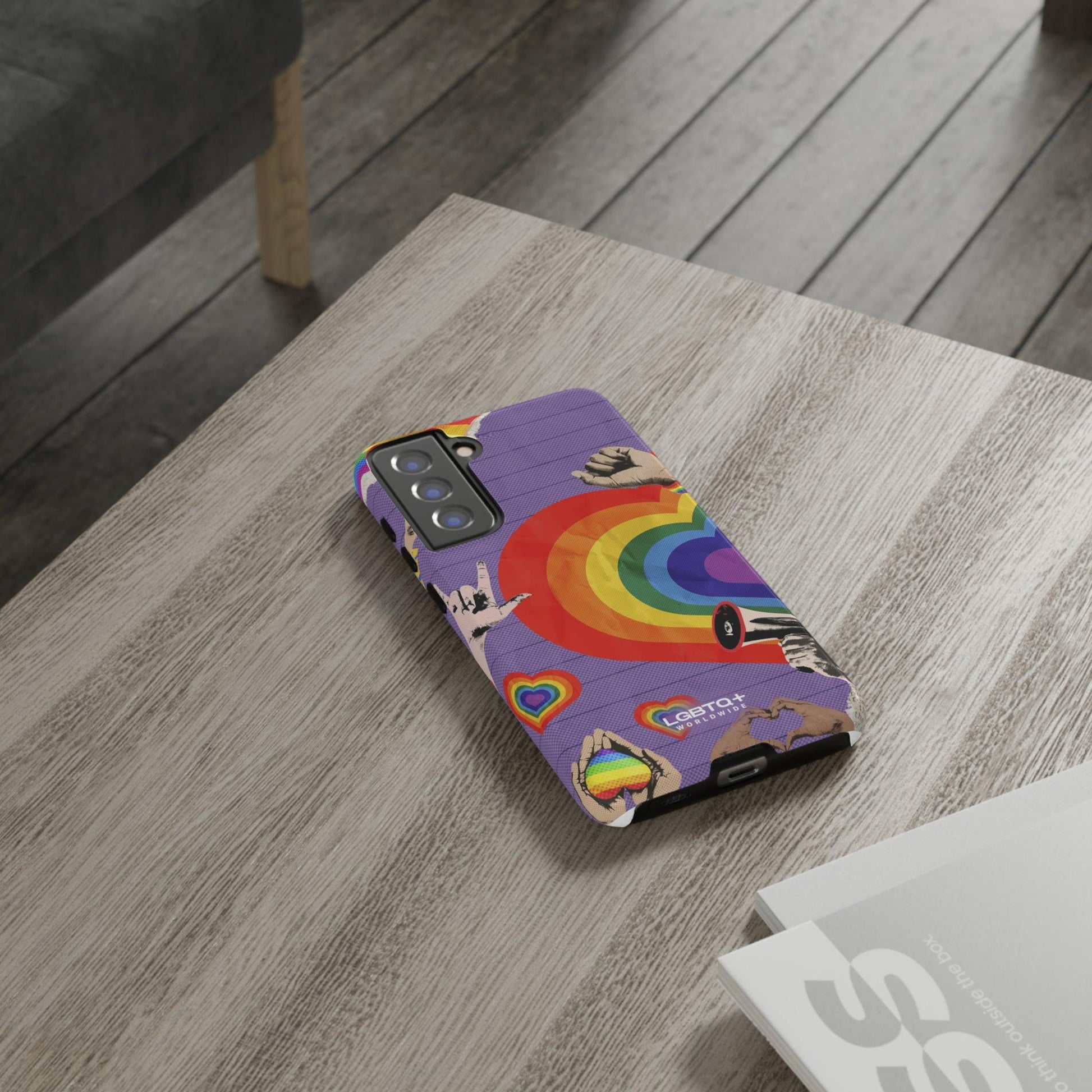 LGBTQWorldwide - ,,REGENBOGEN HERZ" Doppelgehäuse Handyhülle Accessories, Glossy, iPhone Cases, Matte, Phone accessory, Phone Cases, Samsung Cases, Thermo, Valentine's Day Picks lgbtq Bekleidung Accessoires unisex Zubehör