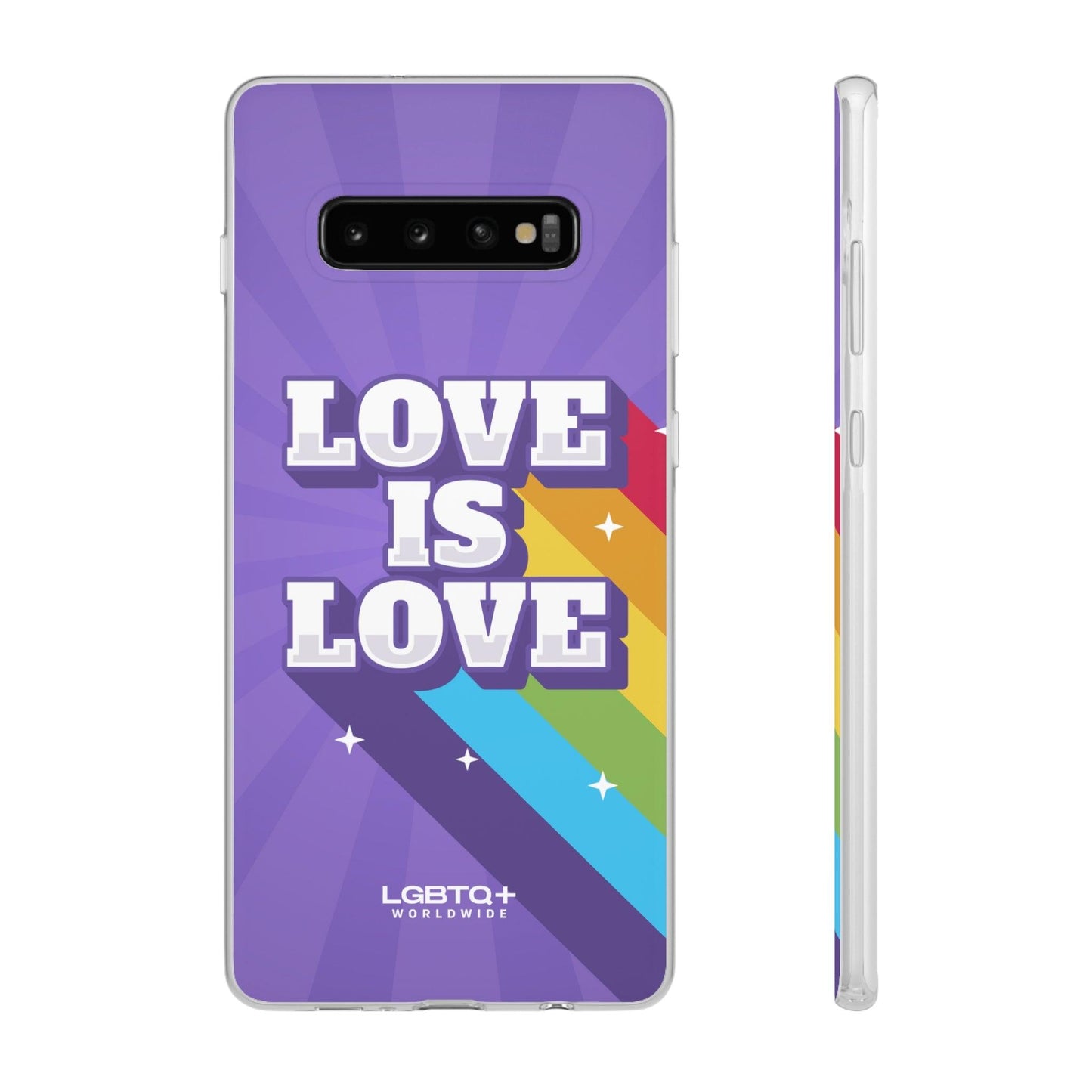 LGBTQWorldwide - ,,LOVE IS LOVE" Flexible Handyhülle Accessories, Case, iPhone, iPhone Cases, Phone accessory, Phone Cases, Samsung Cases, silikon, Valentine's Day promotion lgbtq Bekleidung Accessoires unisex Zubehör