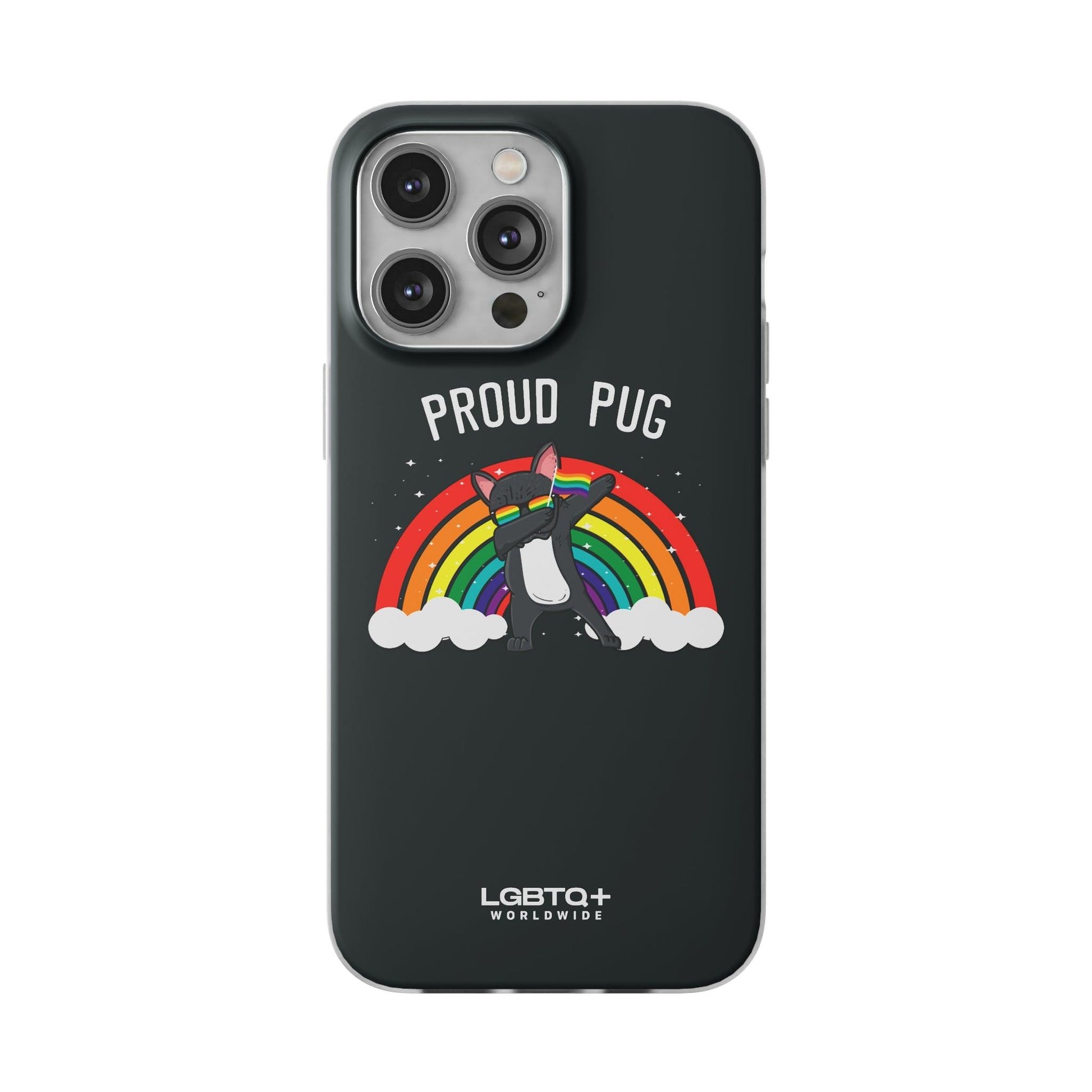 LGBTQWorldwide - ,,PROUD PUG" Flexible Handyhülle Accessories, Case, iPhone, iPhone Cases, Phone accessory, Phone Cases, Samsung Cases, silikon, Valentine's Day promotion lgbtq Bekleidung Accessoires unisex Zubehör