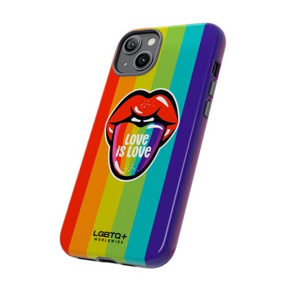 LGBTQWorldwide - ,,LIEBES ZUNGE" Doppelgehäuse Handyhülle Accessories, Glossy, iPhone Cases, Matte, Phone accessory, Phone Cases, Samsung Cases, Thermo, Valentine's Day Picks lgbtq Bekleidung Accessoires unisex Zubehör