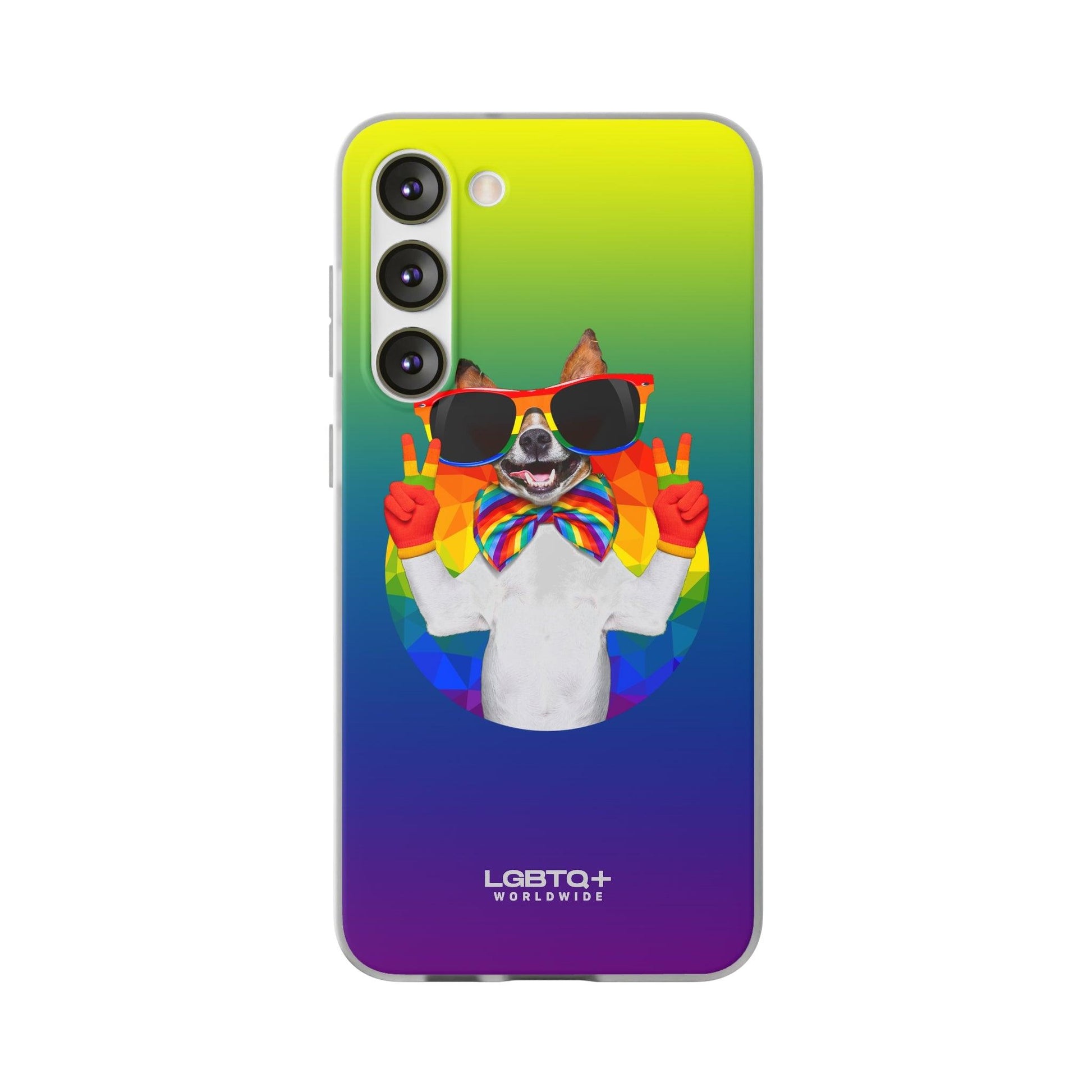 LGBTQWorldwide - ,,GLÜCKLICHER HUND" Flexible Handyhülle Accessories, Case, iPhone, iPhone Cases, Phone accessory, Phone Cases, Samsung Cases, silikon, Valentine's Day promotion lgbtq Bekleidung Accessoires unisex Zubehör