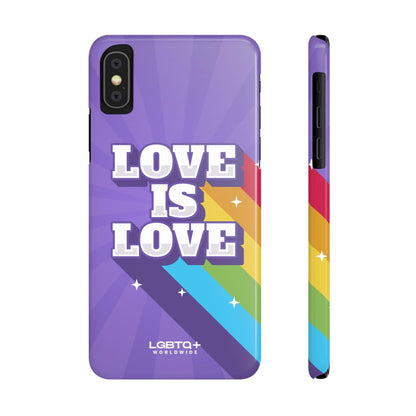 LGBTQWorldwide - ,,LOVE IS LOVE" Handyhülle Accessories, Back-to-School, card, Glossy, iPhone, iPhone Cases, Phone accessory, Phone Cases, Samsung Cases, Slim lgbtq Bekleidung Accessoires unisex Zubehör