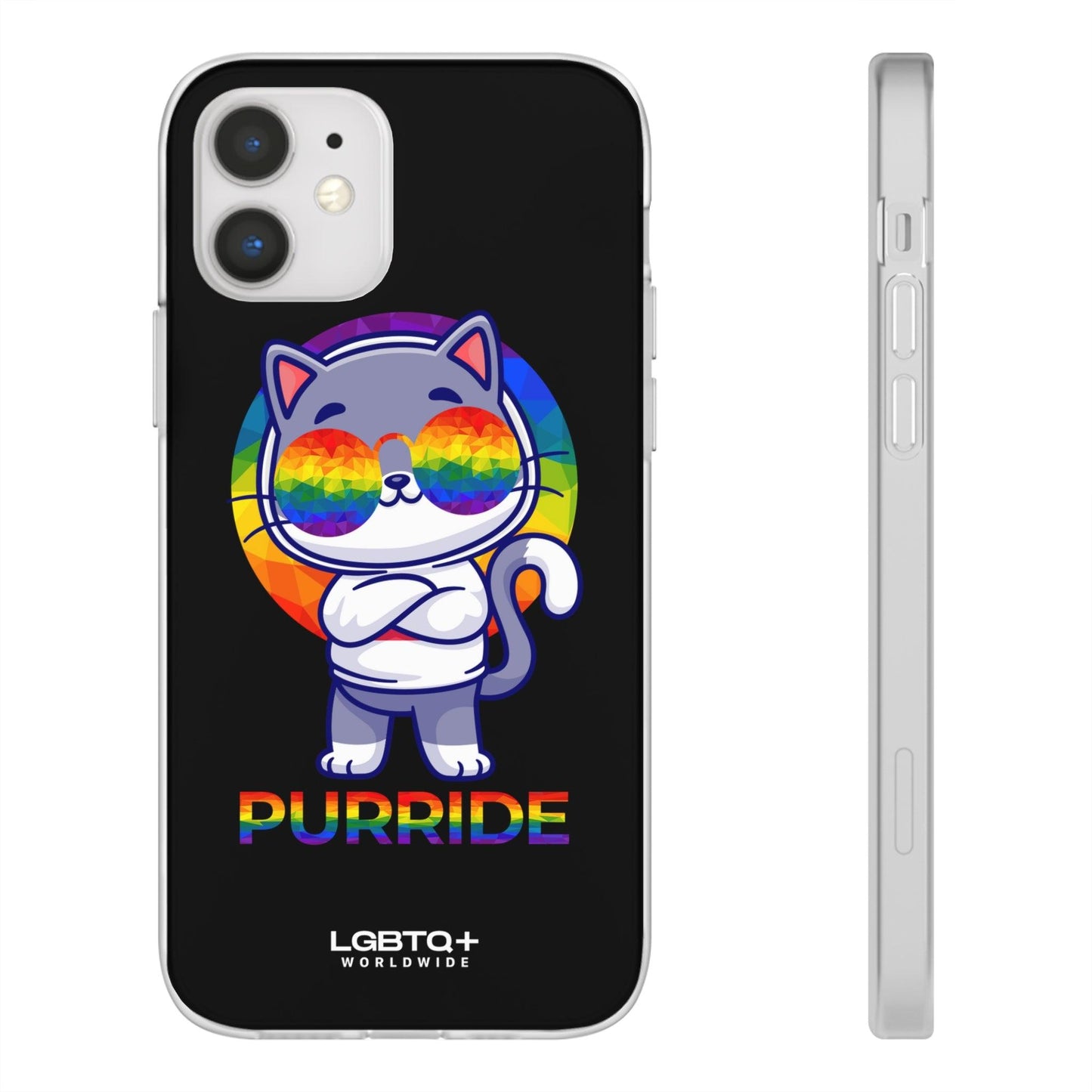 LGBTQWorldwide - ,,PURRIDE" Flexible Handyhülle Accessories, Case, iPhone, iPhone Cases, Phone accessory, Phone Cases, Samsung Cases, silikon, Valentine's Day promotion lgbtq Bekleidung Accessoires unisex Zubehör