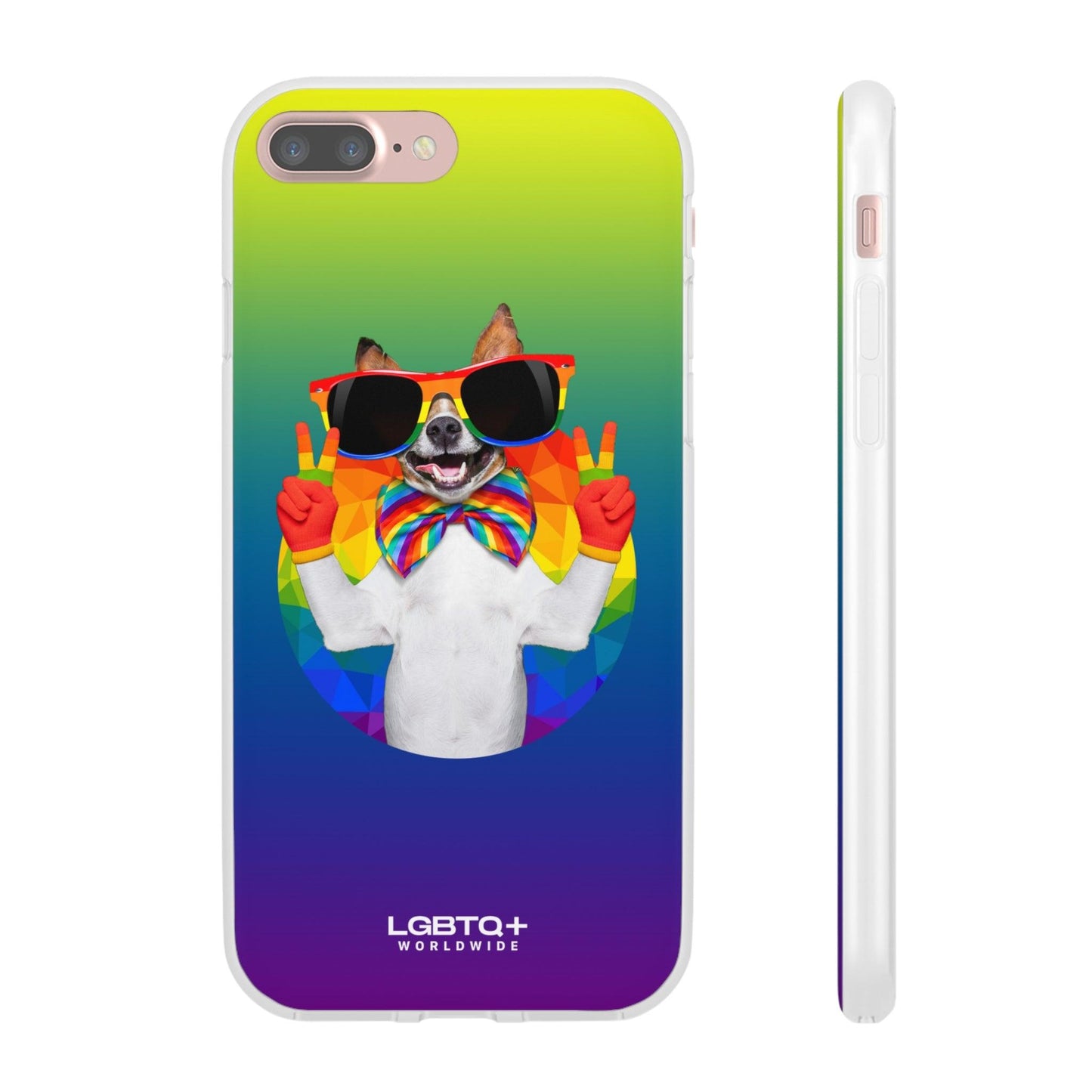 LGBTQWorldwide - ,,GLÜCKLICHER HUND" Flexible Handyhülle Accessories, Case, iPhone, iPhone Cases, Phone accessory, Phone Cases, Samsung Cases, silikon, Valentine's Day promotion lgbtq Bekleidung Accessoires unisex Zubehör