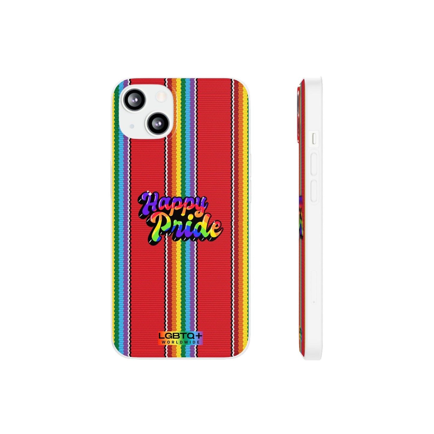 LGBTQWorldwide - ,,HAPPY PRIDE" Flexible Handyhülle Accessories, Case, iPhone, iPhone Cases, Phone accessory, Phone Cases, Samsung Cases, silikon, Valentine's Day promotion lgbtq Bekleidung Accessoires unisex Zubehör