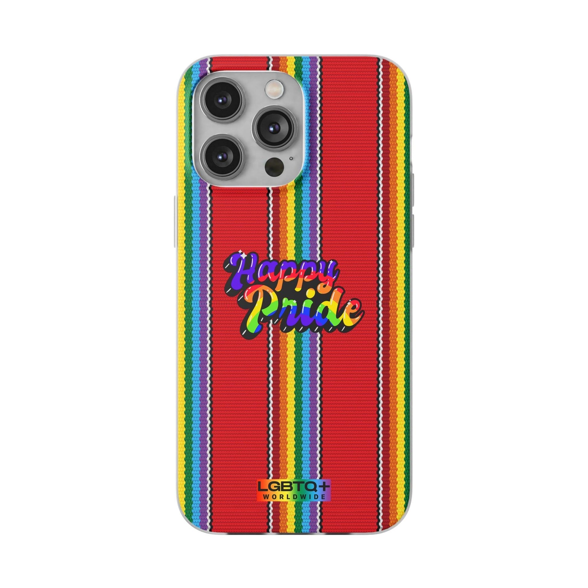 LGBTQWorldwide - ,,HAPPY PRIDE" Flexible Handyhülle Accessories, Case, iPhone, iPhone Cases, Phone accessory, Phone Cases, Samsung Cases, silikon, Valentine's Day promotion lgbtq Bekleidung Accessoires unisex Zubehör