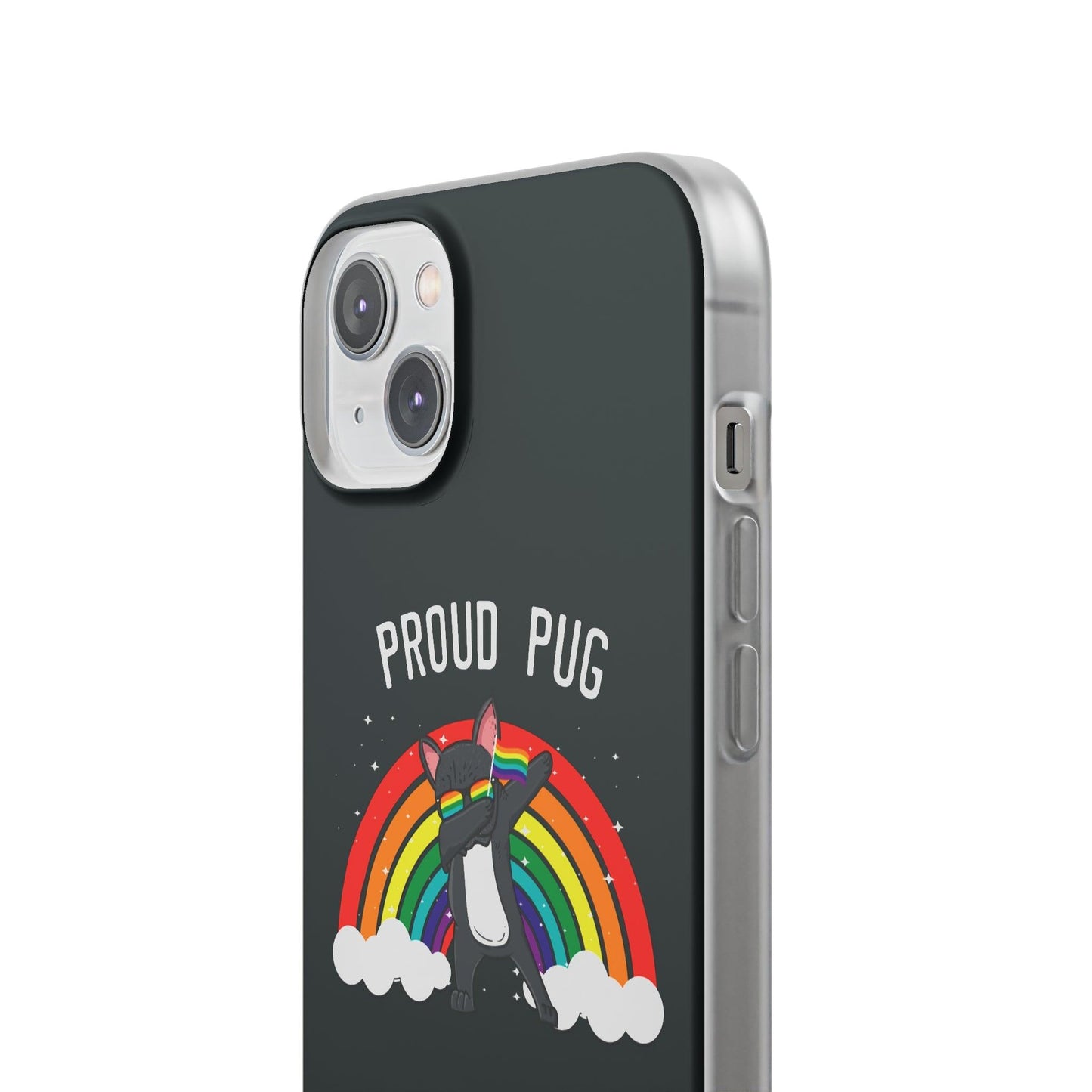 LGBTQWorldwide - ,,PROUD PUG" Flexible Handyhülle Accessories, Case, iPhone, iPhone Cases, Phone accessory, Phone Cases, Samsung Cases, silikon, Valentine's Day promotion lgbtq Bekleidung Accessoires unisex Zubehör