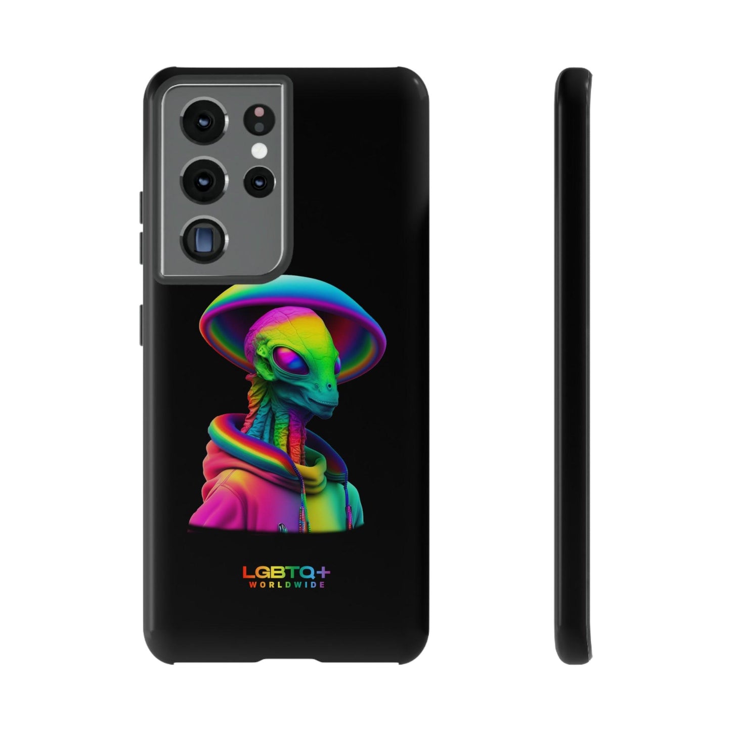 LGBTQWorldwide - ,,GLÜCKLICHES ALIEN" Doppelgehäuse Handyhülle Accessories, Glossy, iPhone Cases, Matte, Phone accessory, Phone Cases, Samsung Cases, tough, Valentine's Day Picks lgbtq Bekleidung Accessoires unisex Zubehör