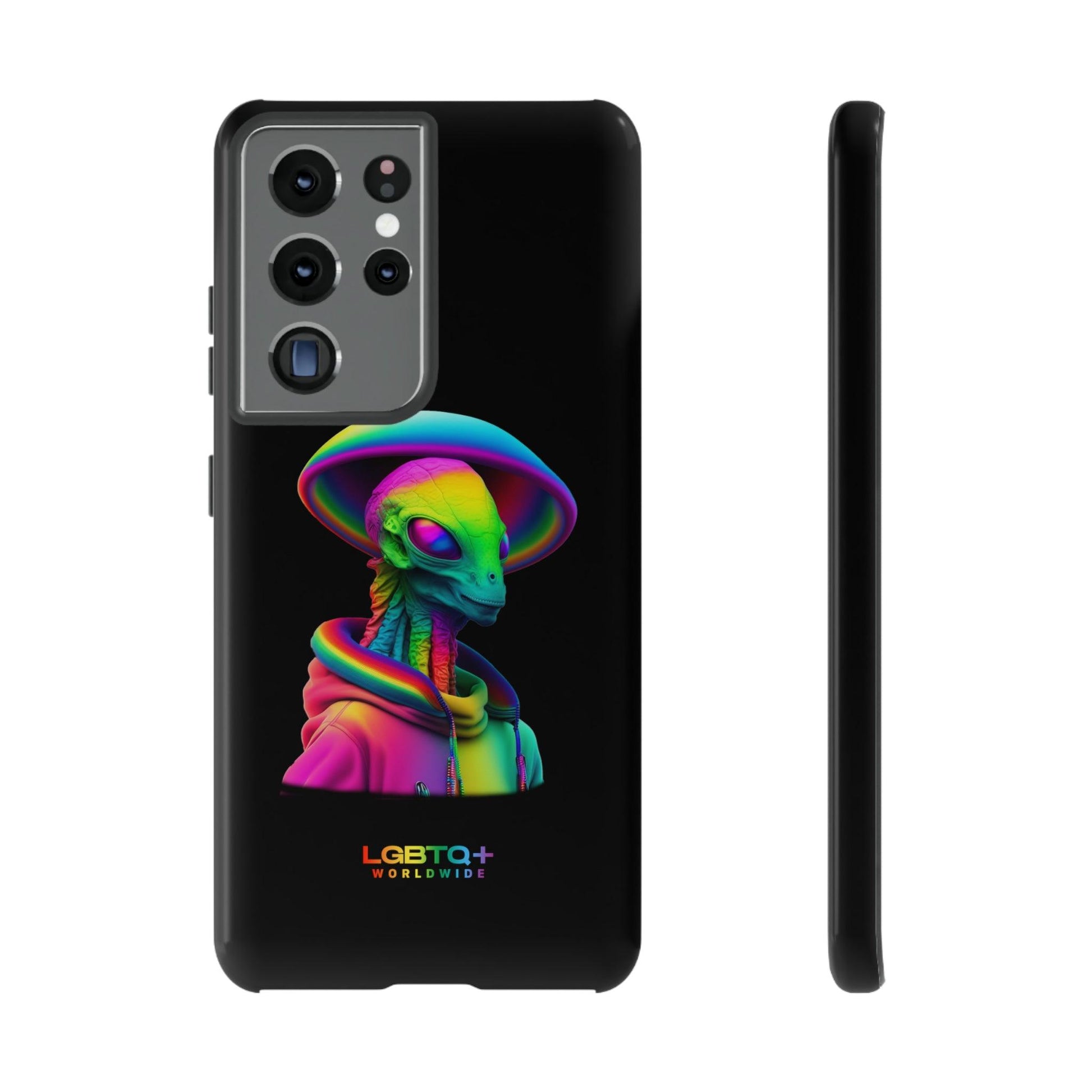 LGBTQWorldwide - ,,GLÜCKLICHES ALIEN" Doppelgehäuse Handyhülle Accessories, Glossy, iPhone Cases, Matte, Phone accessory, Phone Cases, Samsung Cases, tough, Valentine's Day Picks lgbtq Bekleidung Accessoires unisex Zubehör