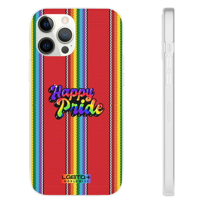 LGBTQWorldwide - ,,HAPPY PRIDE" Flexible Handyhülle Accessories, Case, iPhone, iPhone Cases, Phone accessory, Phone Cases, Samsung Cases, silikon, Valentine's Day promotion lgbtq Bekleidung Accessoires unisex Zubehör