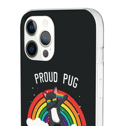 LGBTQWorldwide - ,,PROUD PUG" Flexible Handyhülle Accessories, Case, iPhone, iPhone Cases, Phone accessory, Phone Cases, Samsung Cases, silikon, Valentine's Day promotion lgbtq Bekleidung Accessoires unisex Zubehör