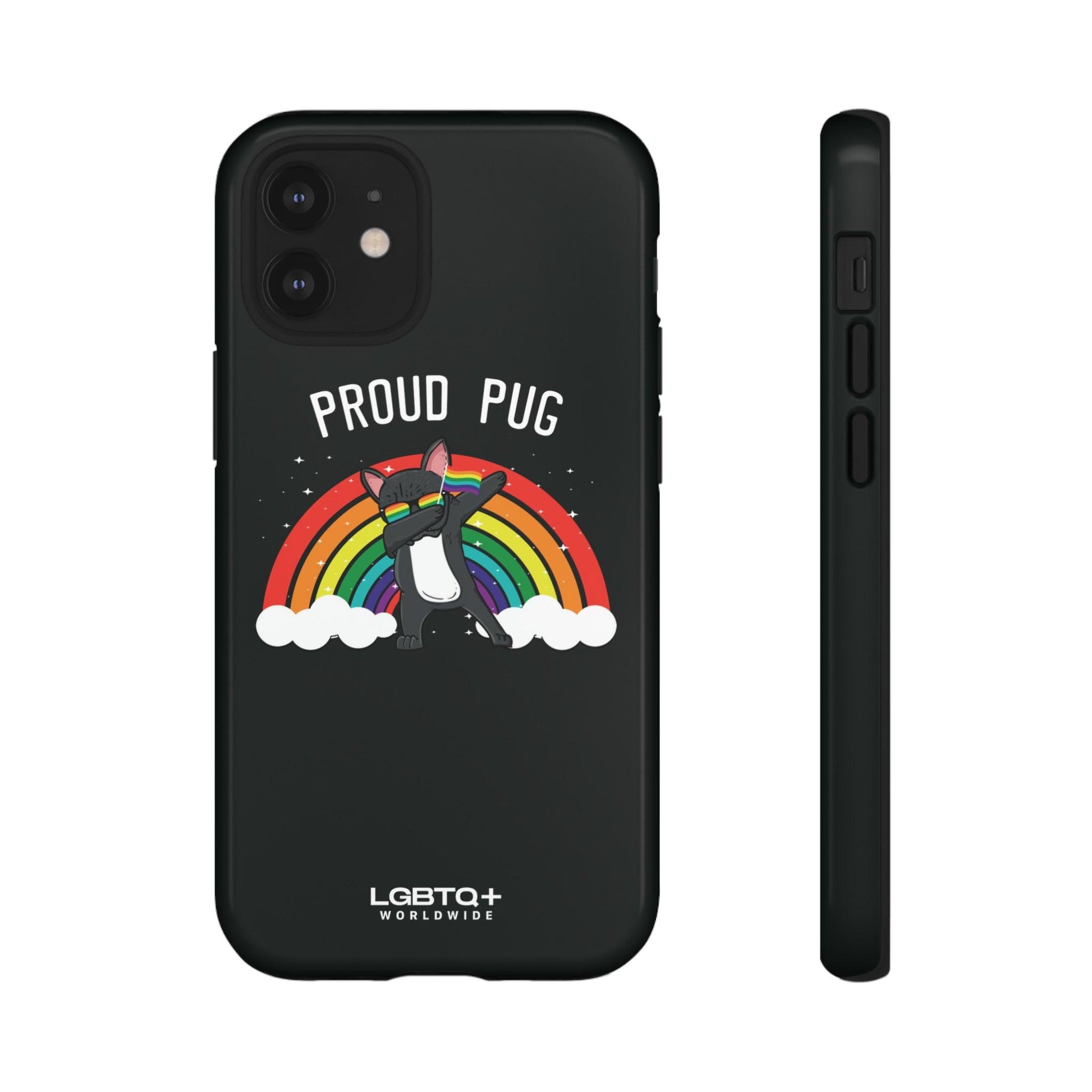 LGBTQWorldwide - ,,PROUD PUG" Doppelgehäuse Handyhülle Accessories, Glossy, iPhone Cases, Matte, Phone accessory, Phone Cases, Samsung Cases, Thermo, Valentine's Day Picks lgbtq Bekleidung Accessoires unisex Zubehör