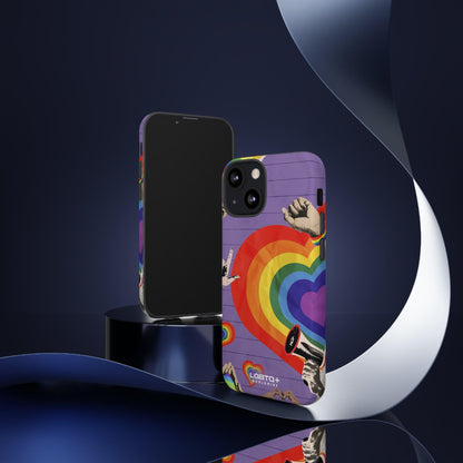 LGBTQWorldwide - ,,REGENBOGEN HERZ" Doppelgehäuse Handyhülle Accessories, Glossy, iPhone Cases, Matte, Phone accessory, Phone Cases, Samsung Cases, Thermo, Valentine's Day Picks lgbtq Bekleidung Accessoires unisex Zubehör