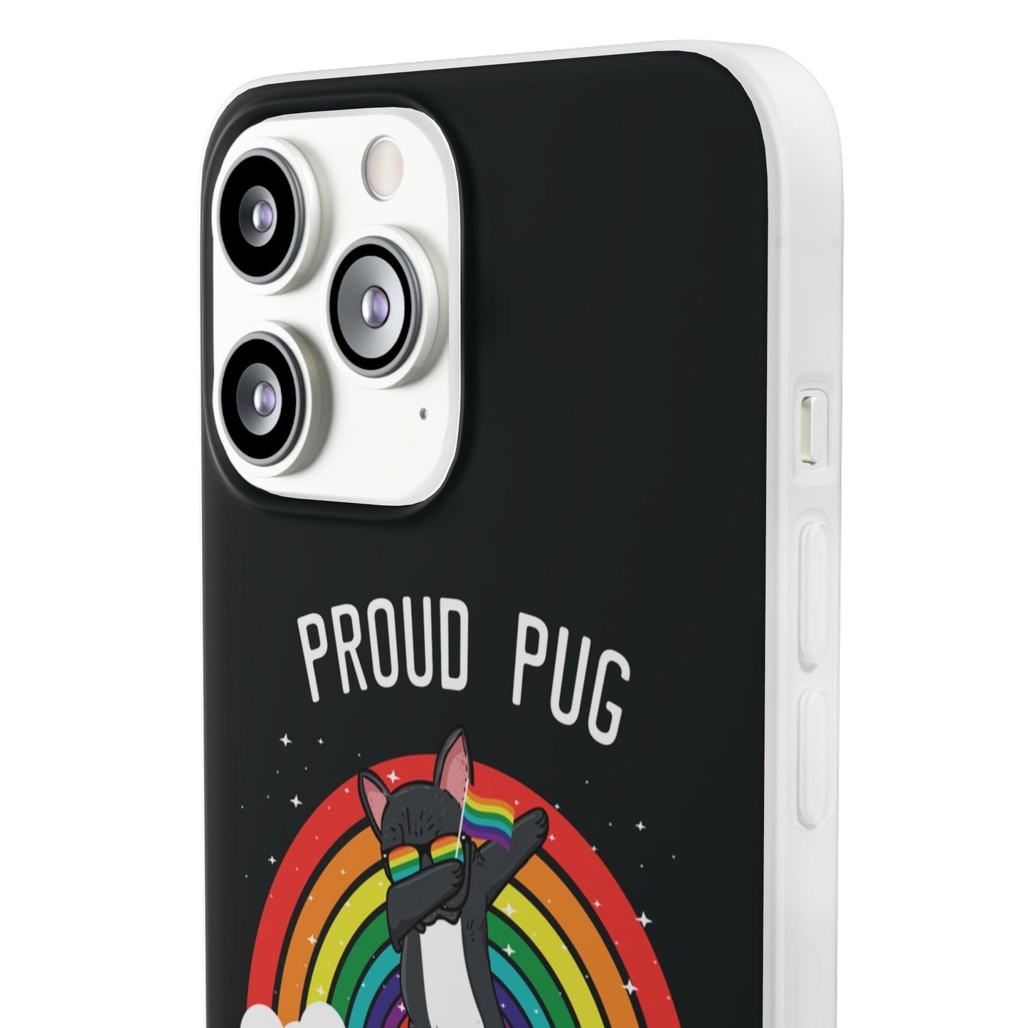 LGBTQWorldwide - ,,PROUD PUG" Flexible Handyhülle Accessories, Case, iPhone, iPhone Cases, Phone accessory, Phone Cases, Samsung Cases, silikon, Valentine's Day promotion lgbtq Bekleidung Accessoires unisex Zubehör