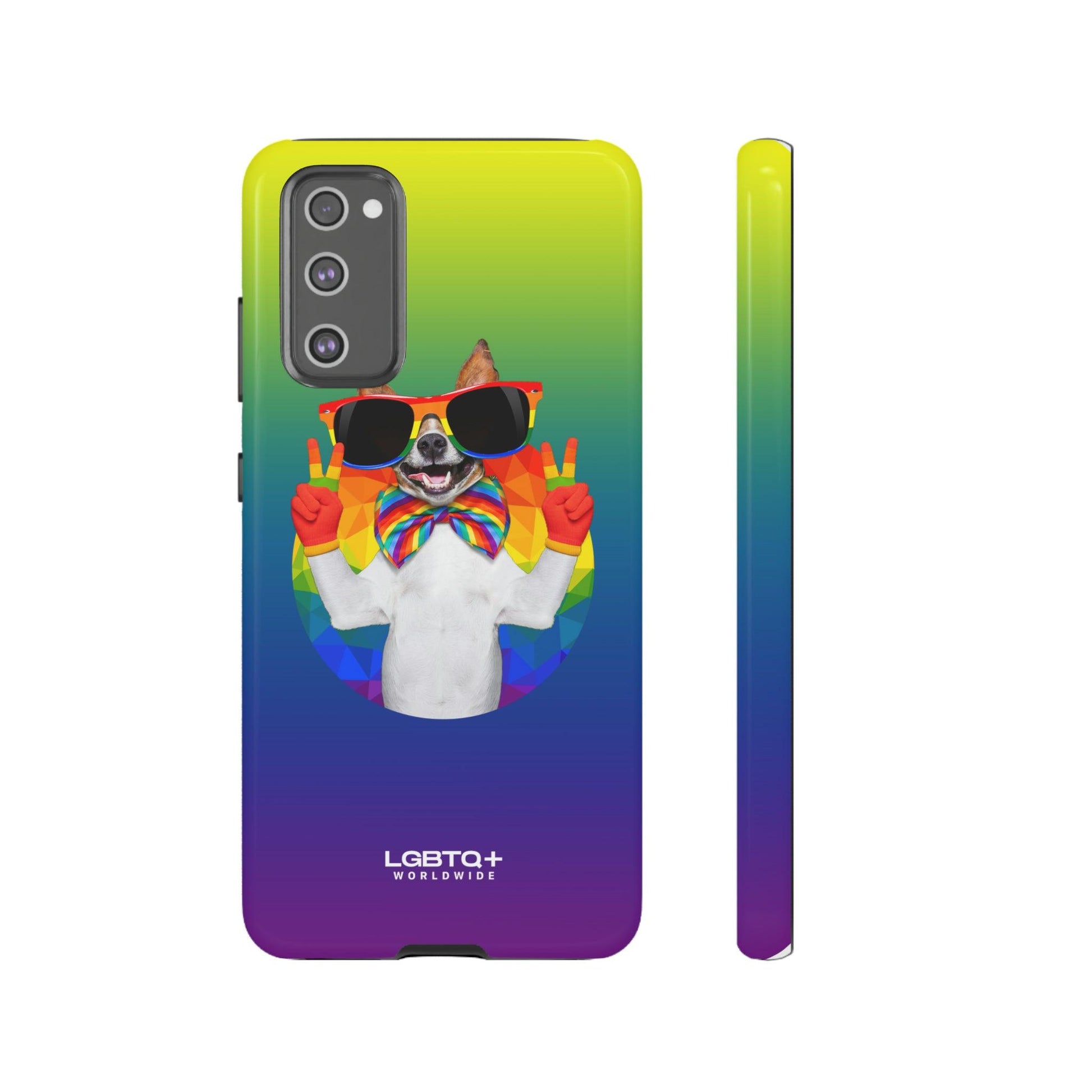 LGBTQWorldwide - ,,GLÜCKLICHER HUND" Doppelgehäuse Handyhülle Accessories, Glossy, iPhone Cases, Matte, Phone accessory, Phone Cases, Samsung Cases, Thermo, Valentine's Day Picks lgbtq Bekleidung Accessoires unisex Zubehör