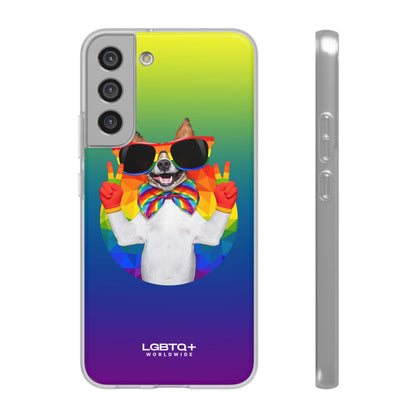 LGBTQWorldwide - ,,GLÜCKLICHER HUND" Flexible Handyhülle Accessories, Case, iPhone, iPhone Cases, Phone accessory, Phone Cases, Samsung Cases, silikon, Valentine's Day promotion lgbtq Bekleidung Accessoires unisex Zubehör