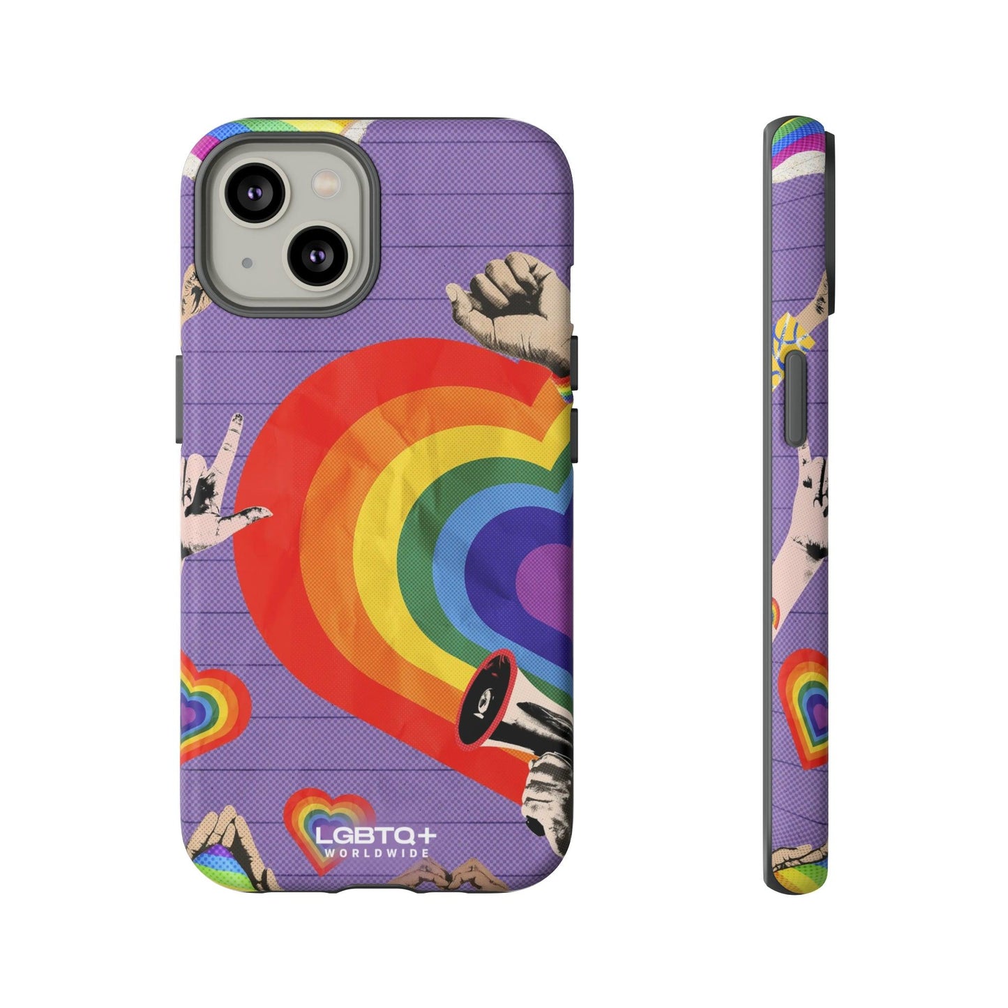 LGBTQWorldwide - ,,REGENBOGEN HERZ" Doppelgehäuse Handyhülle Accessories, Glossy, iPhone Cases, Matte, Phone accessory, Phone Cases, Samsung Cases, Thermo, Valentine's Day Picks lgbtq Bekleidung Accessoires unisex Zubehör