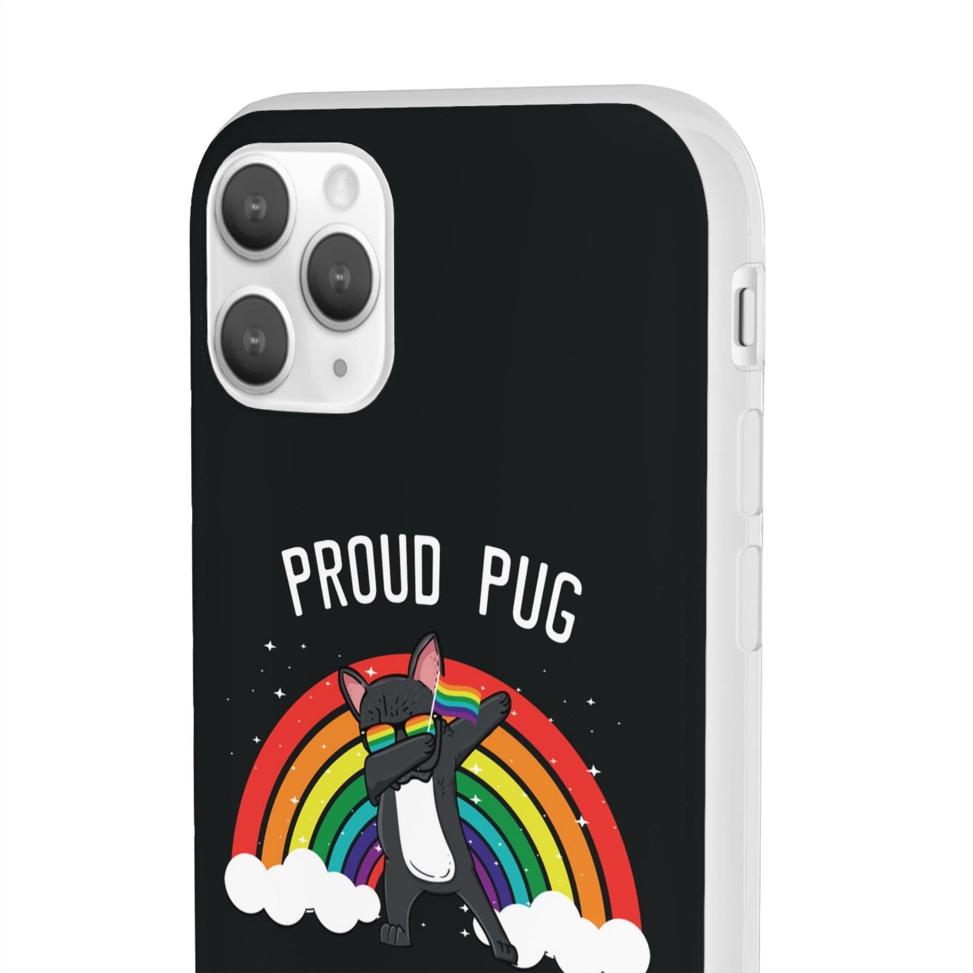 LGBTQWorldwide - ,,PROUD PUG" Flexible Handyhülle Accessories, Case, iPhone, iPhone Cases, Phone accessory, Phone Cases, Samsung Cases, silikon, Valentine's Day promotion lgbtq Bekleidung Accessoires unisex Zubehör