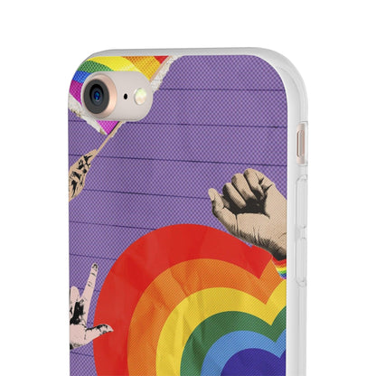 LGBTQWorldwide - ,,REGENBOGEN HERZ" Flexible Handyhülle Accessories, Case, iPhone, iPhone Cases, Phone accessory, Phone Cases, Samsung Cases, silikon, Valentine's Day promotion lgbtq Bekleidung Accessoires unisex Zubehör