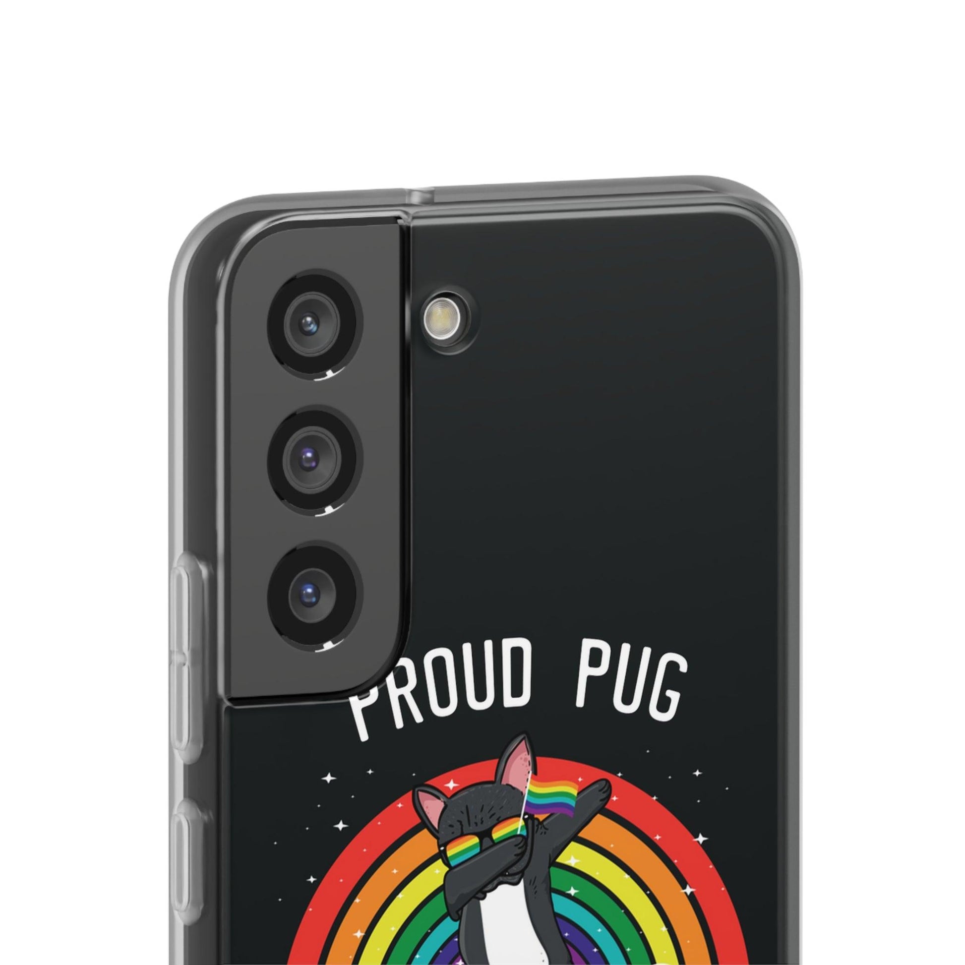 LGBTQWorldwide - ,,PROUD PUG" Flexible Handyhülle Accessories, Case, iPhone, iPhone Cases, Phone accessory, Phone Cases, Samsung Cases, silikon, Valentine's Day promotion lgbtq Bekleidung Accessoires unisex Zubehör