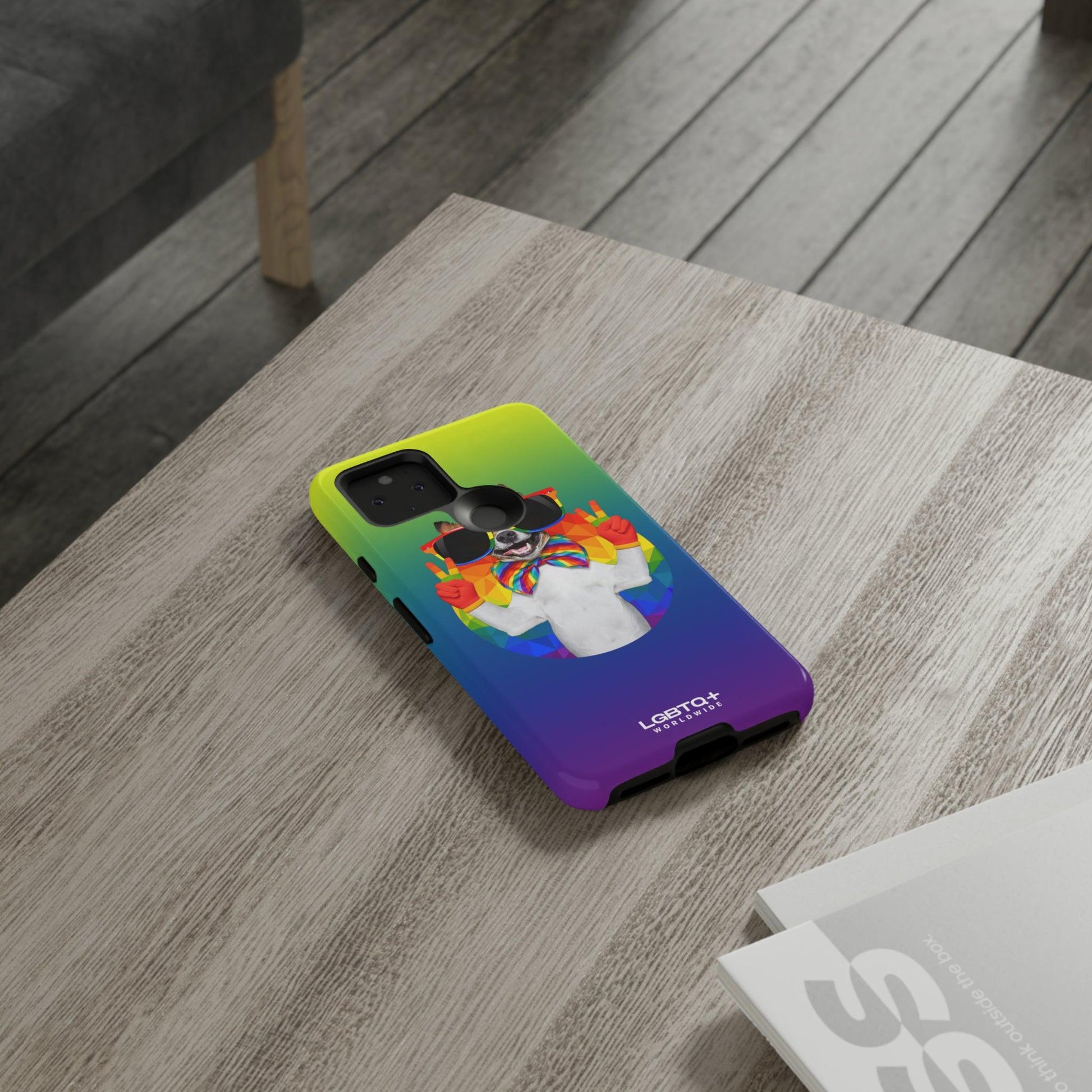 LGBTQWorldwide - ,,GLÜCKLICHER HUND" Doppelgehäuse Handyhülle Accessories, Glossy, iPhone Cases, Matte, Phone accessory, Phone Cases, Samsung Cases, Thermo, Valentine's Day Picks lgbtq Bekleidung Accessoires unisex Zubehör