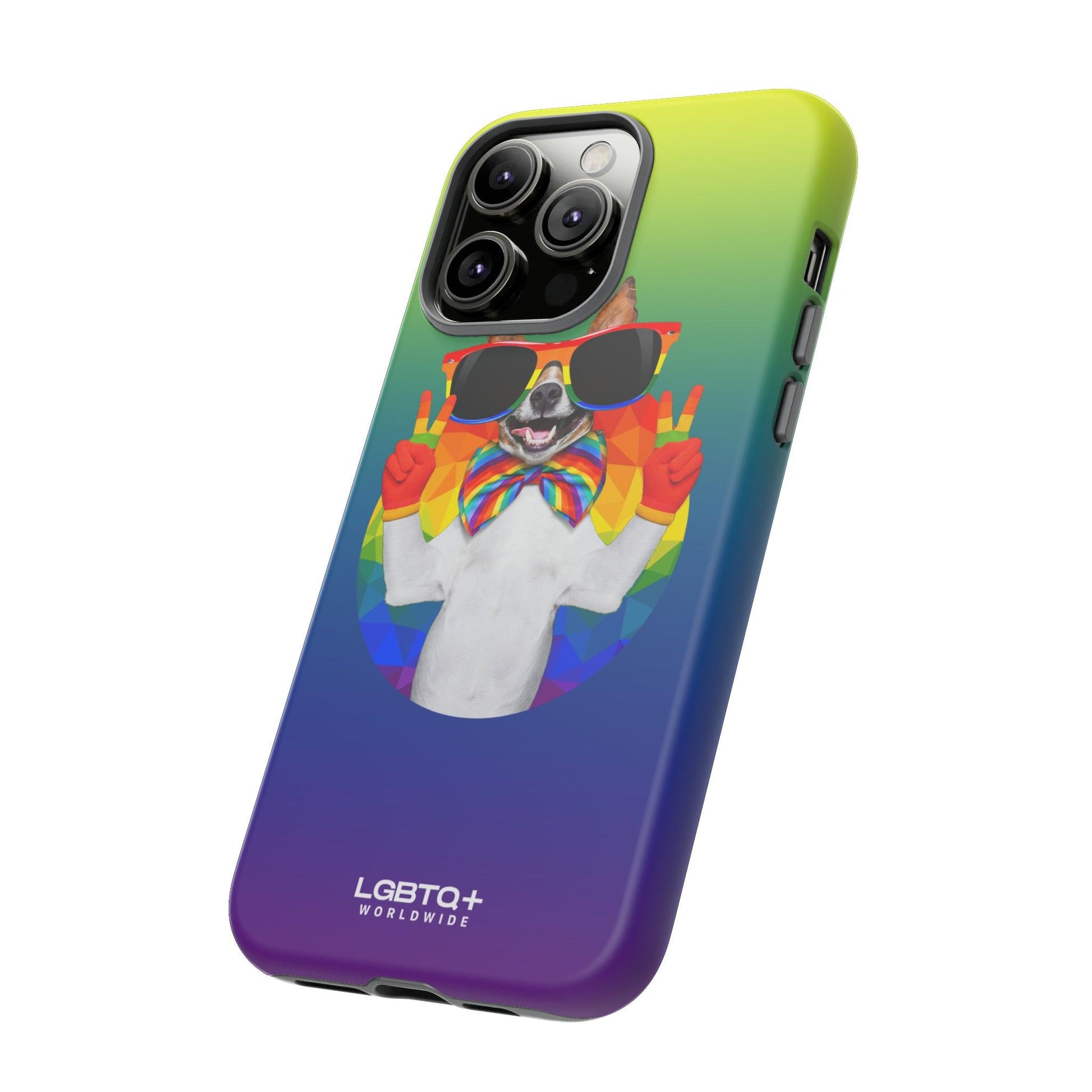 LGBTQWorldwide - ,,GLÜCKLICHER HUND" Doppelgehäuse Handyhülle Accessories, Glossy, iPhone Cases, Matte, Phone accessory, Phone Cases, Samsung Cases, Thermo, Valentine's Day Picks lgbtq Bekleidung Accessoires unisex Zubehör