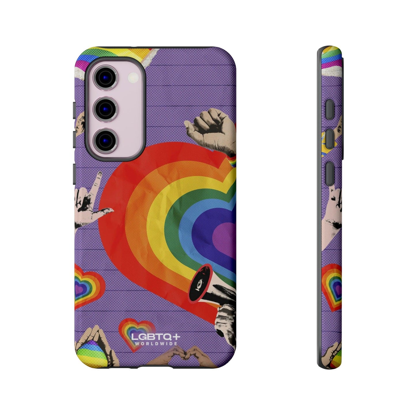 LGBTQWorldwide - ,,REGENBOGEN HERZ" Doppelgehäuse Handyhülle Accessories, Glossy, iPhone Cases, Matte, Phone accessory, Phone Cases, Samsung Cases, Thermo, Valentine's Day Picks lgbtq Bekleidung Accessoires unisex Zubehör