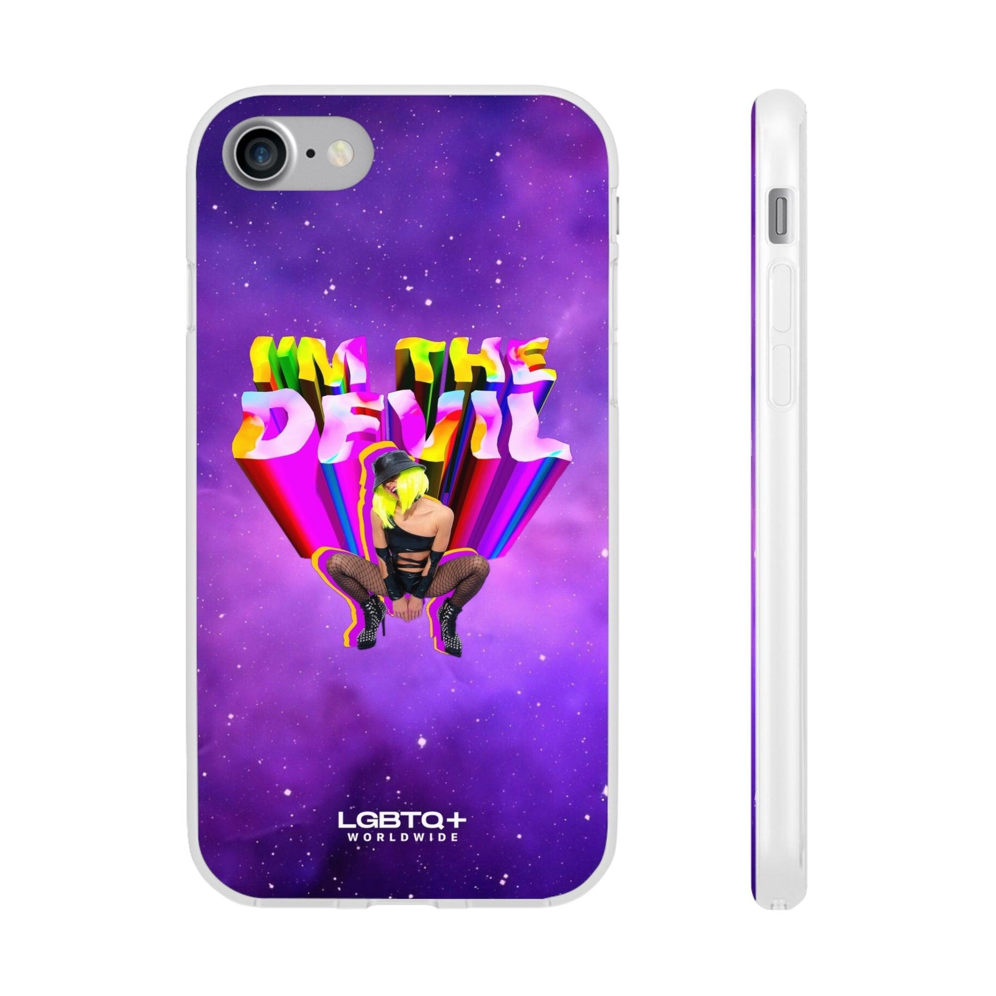 LGBTQWorldwide - ,,I AM THE DEVIL" Flexible Handyhülle Accessories, Case, iPhone, iPhone Cases, Phone accessory, Phone Cases, Samsung Cases, silikon, Valentine's Day promotion lgbtq Bekleidung Accessoires unisex Zubehör