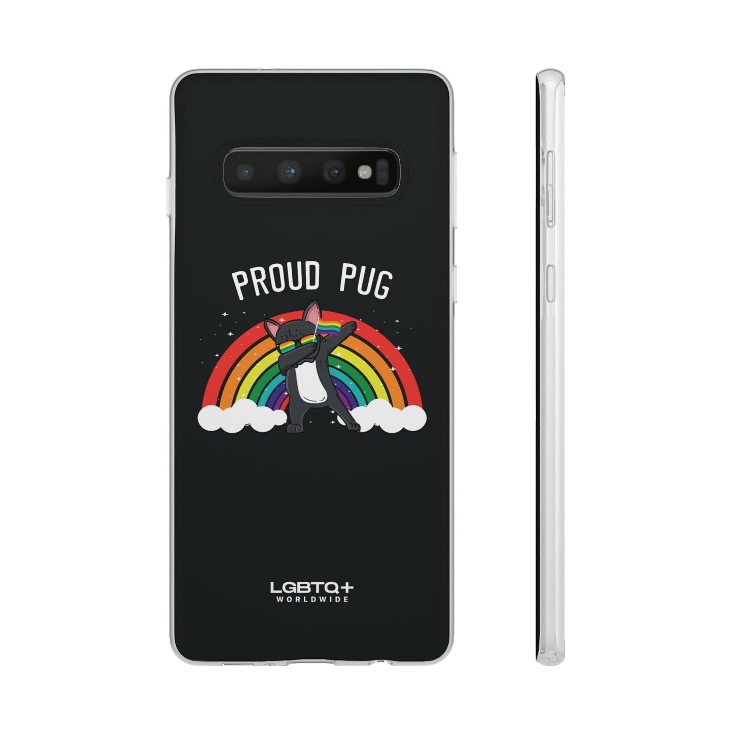 LGBTQWorldwide - ,,PROUD PUG" Flexible Handyhülle Accessories, Case, iPhone, iPhone Cases, Phone accessory, Phone Cases, Samsung Cases, silikon, Valentine's Day promotion lgbtq Bekleidung Accessoires unisex Zubehör