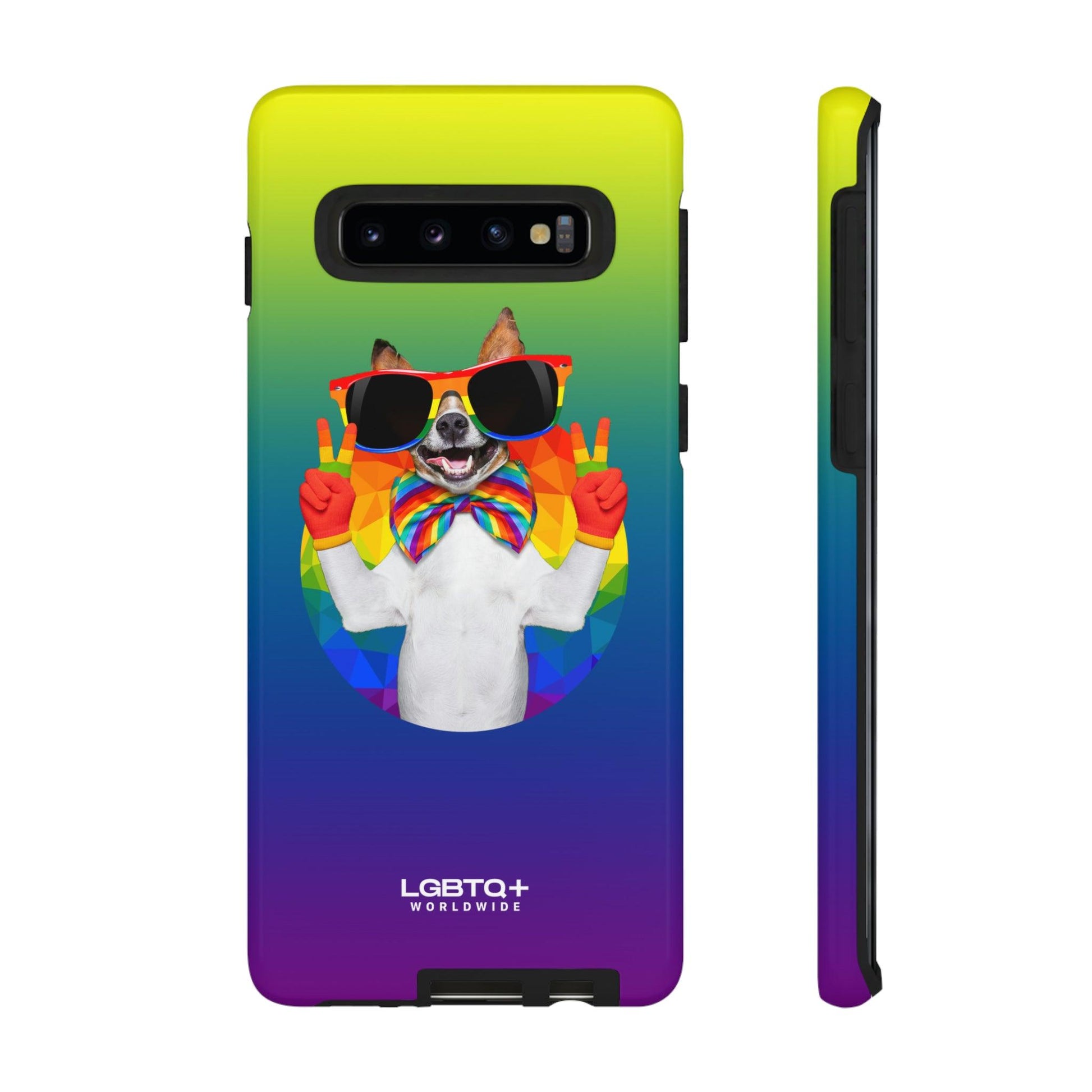 LGBTQWorldwide - ,,GLÜCKLICHER HUND" Doppelgehäuse Handyhülle Accessories, Glossy, iPhone Cases, Matte, Phone accessory, Phone Cases, Samsung Cases, Thermo, Valentine's Day Picks lgbtq Bekleidung Accessoires unisex Zubehör