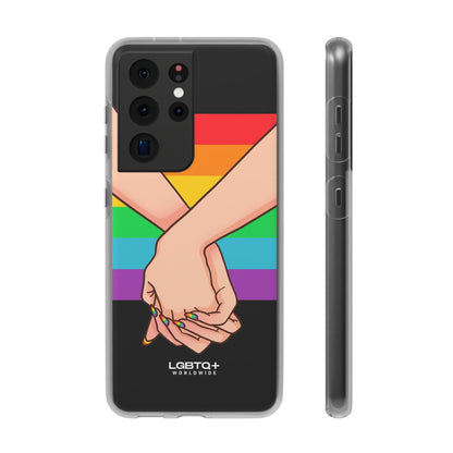 LGBTQWorldwide - ,,TOGETHER PRIDE" Flexible Handyhülle Accessories, Case, iPhone, iPhone Cases, Phone accessory, Phone Cases, Samsung Cases, silikon, Valentine's Day promotion lgbtq Bekleidung Accessoires unisex Zubehör